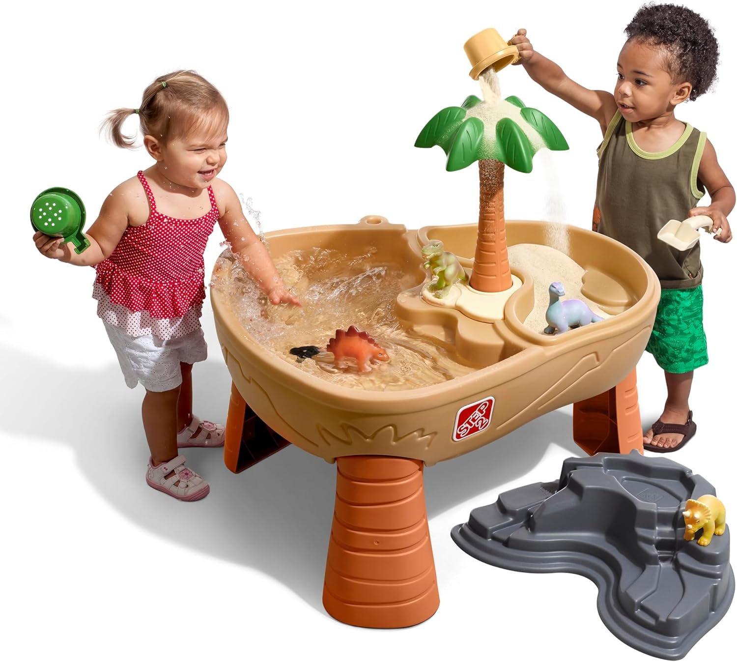Step2 Dino Dig Sand and WaterTable, Kids Activity Sensory Playset, Summer Outdoor Toys, 7 Piece Water Toy Accessories, For Toddlers 2-5 Years Old