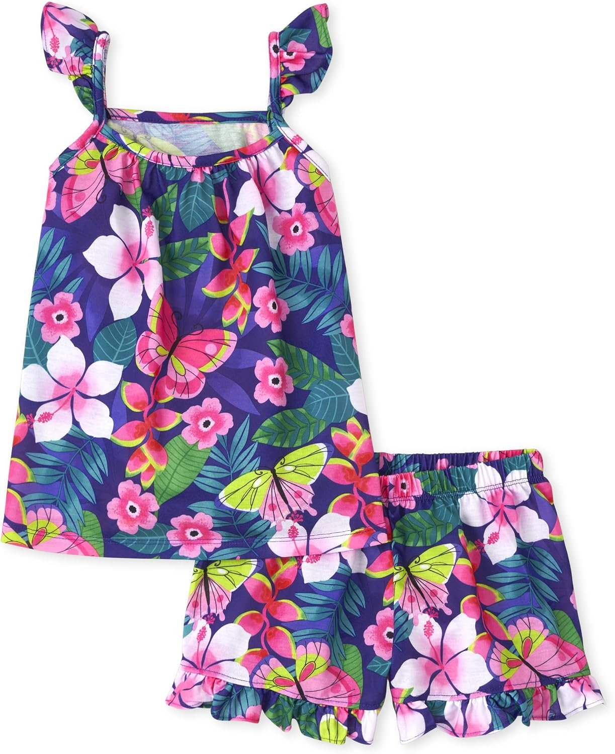 The Children’s Place girls Sleeveless Tank Top and Short 2 Piece Pajama Set