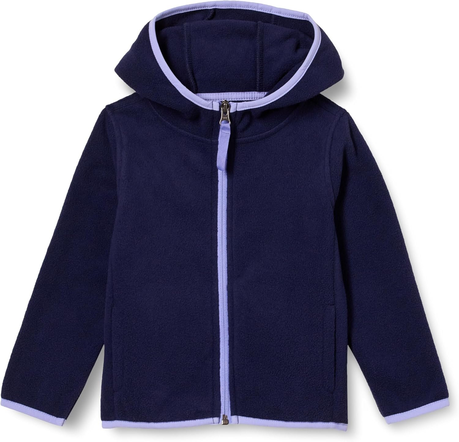 Amazon Essentials Girls and Toddlers’ Polar Fleece Full-Zip Hooded Lightweight Jacket, Insulated