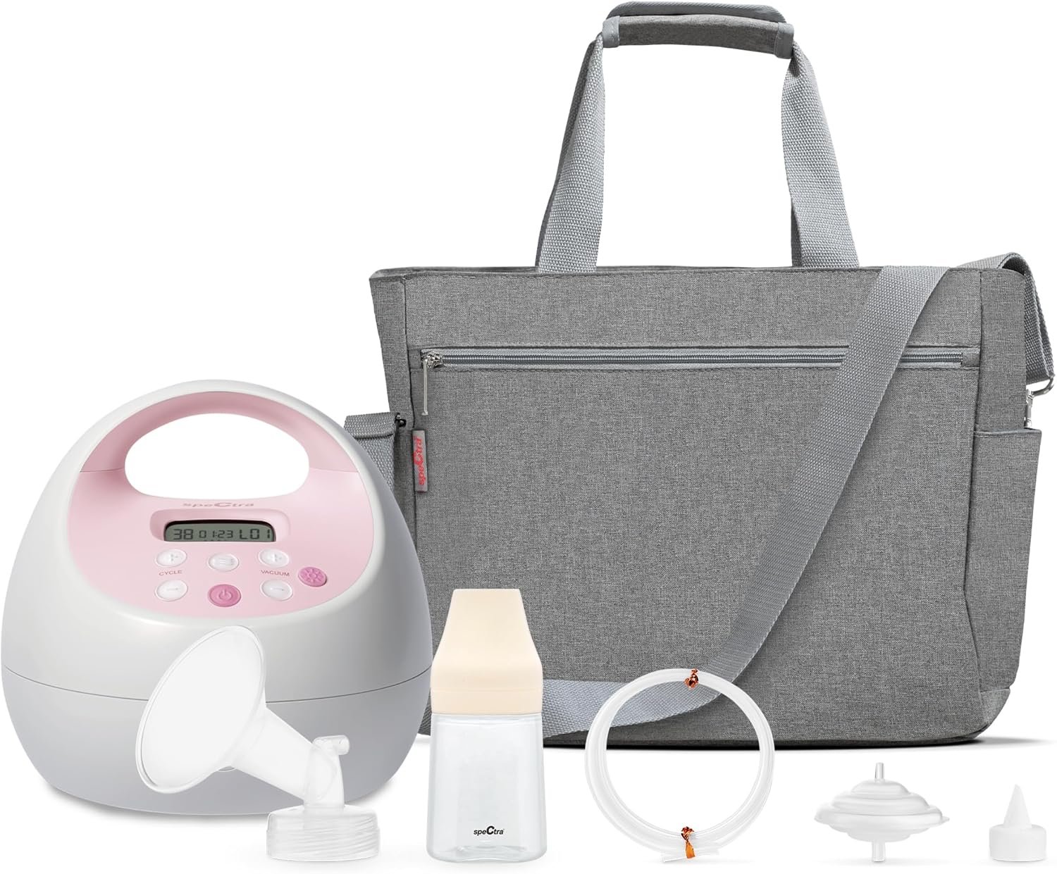Spectra Baby S2 Plus Premier Electric Breast Pump with Grey Tote Premium Accessory Kit – 24 mm