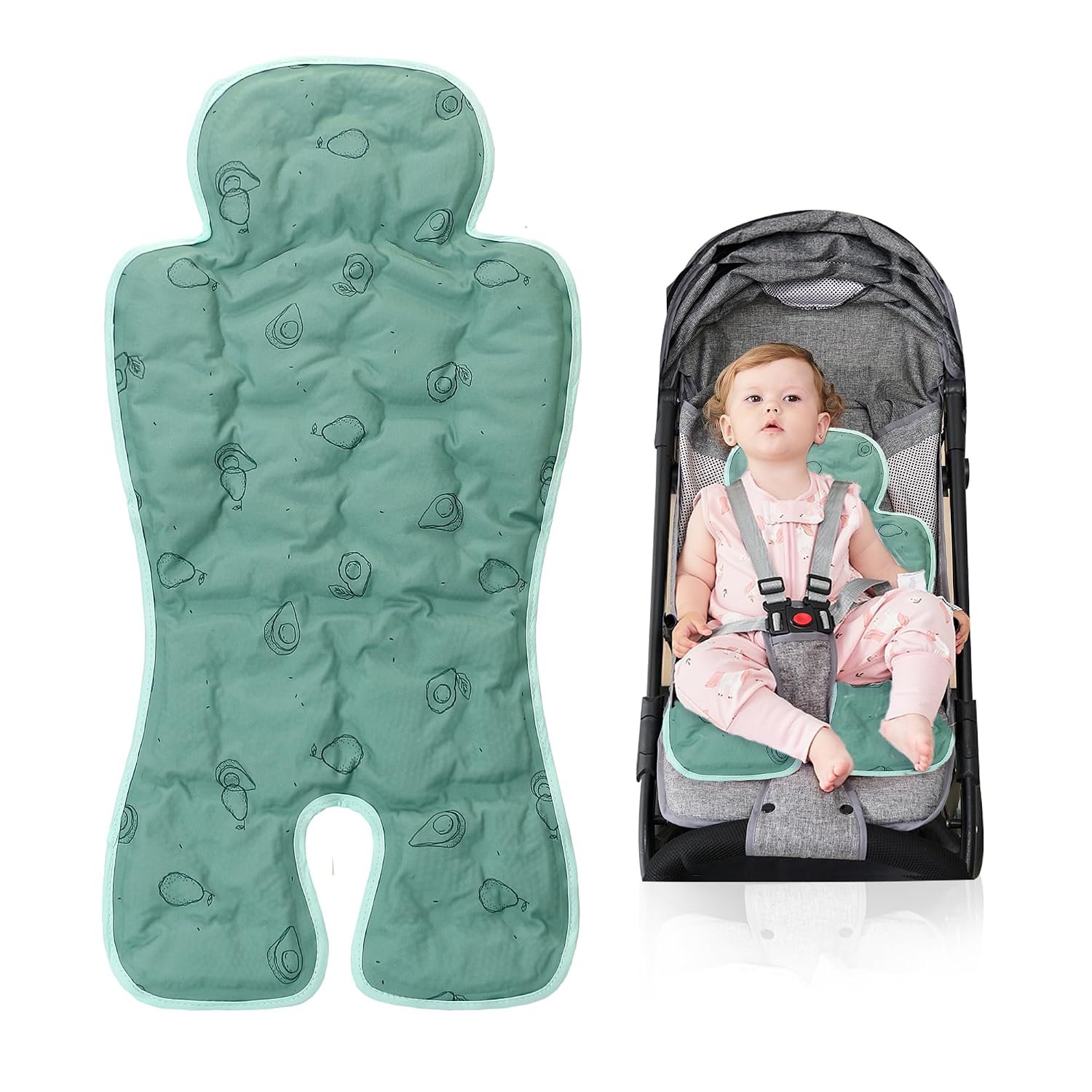 Miracle Baby Gel Car Seat Cooler Pad for Summer, 1 Pack Universal Baby Stroller Ice Cooler Mat, Cooling Seat Liner for Baby(Pear)