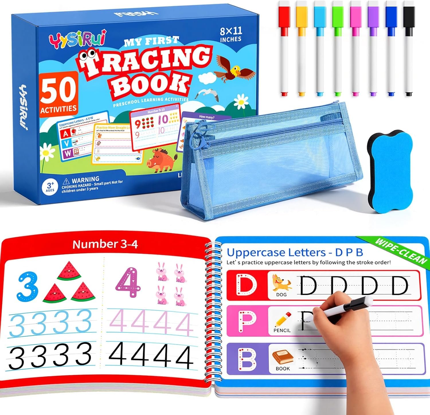 Preschool Learning Activities, Tracing Books for Kids Ages 3+, Toddler Handwriting Practice, Letter Tracing for Kids, Preschool Kindergarten Workbooks 3+, Learning Books for 3+ Years Old