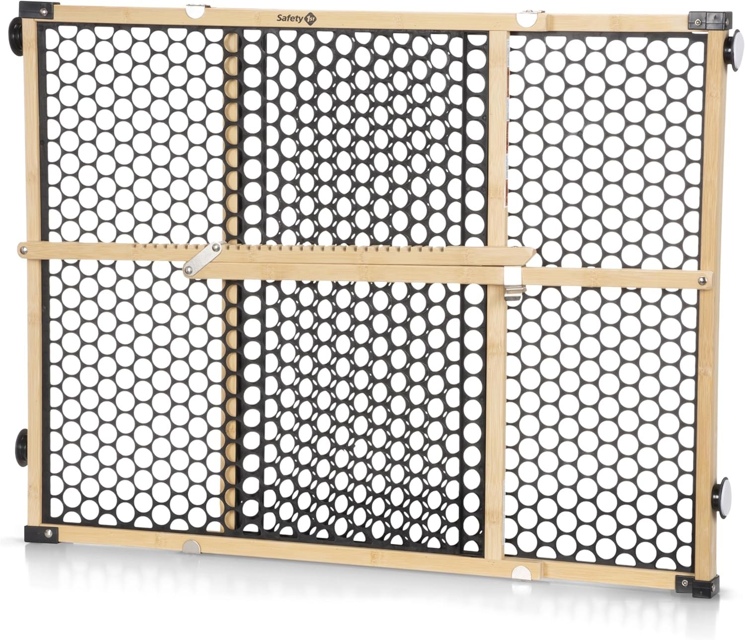 Safety 1st Bamboo Baby Gate for Doorways, No Drill Easy Install, Dog Gates, Fits 28″-42″, 24″ High, Bamboo and Black