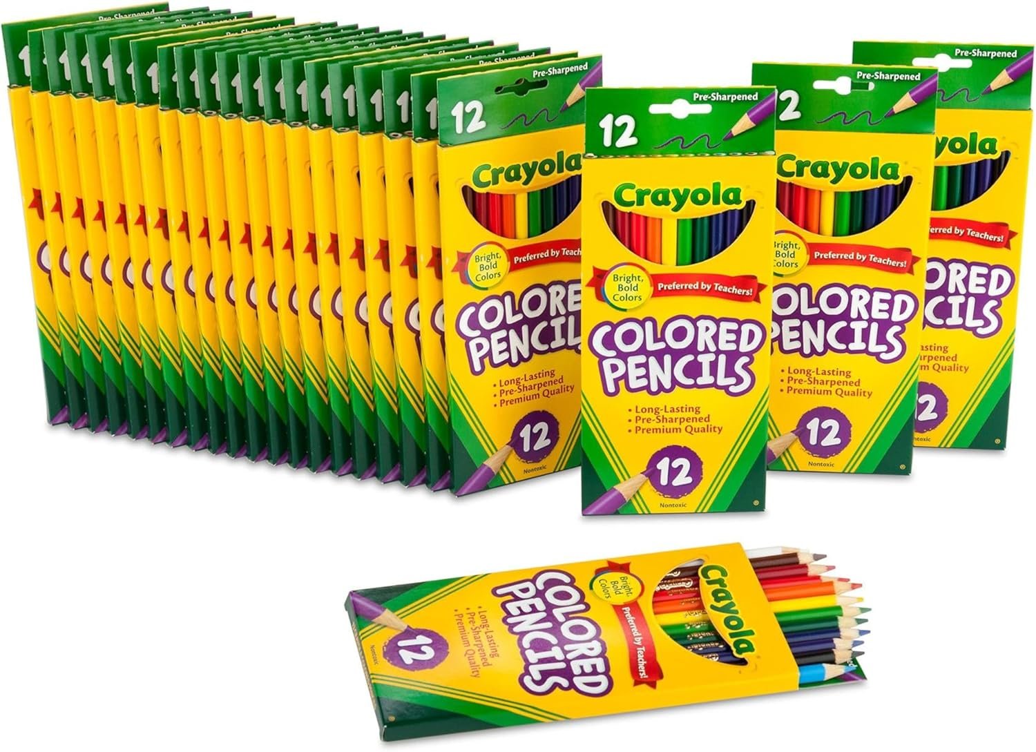 Crayola Bulk Colored Pencils for Kids (24pk) – 12 Assorted Colors, Art Supplies For Crafts & Coloring Books, Bulk Preschool & Kindergarten Classroom Supplies (Packaging May Vary)