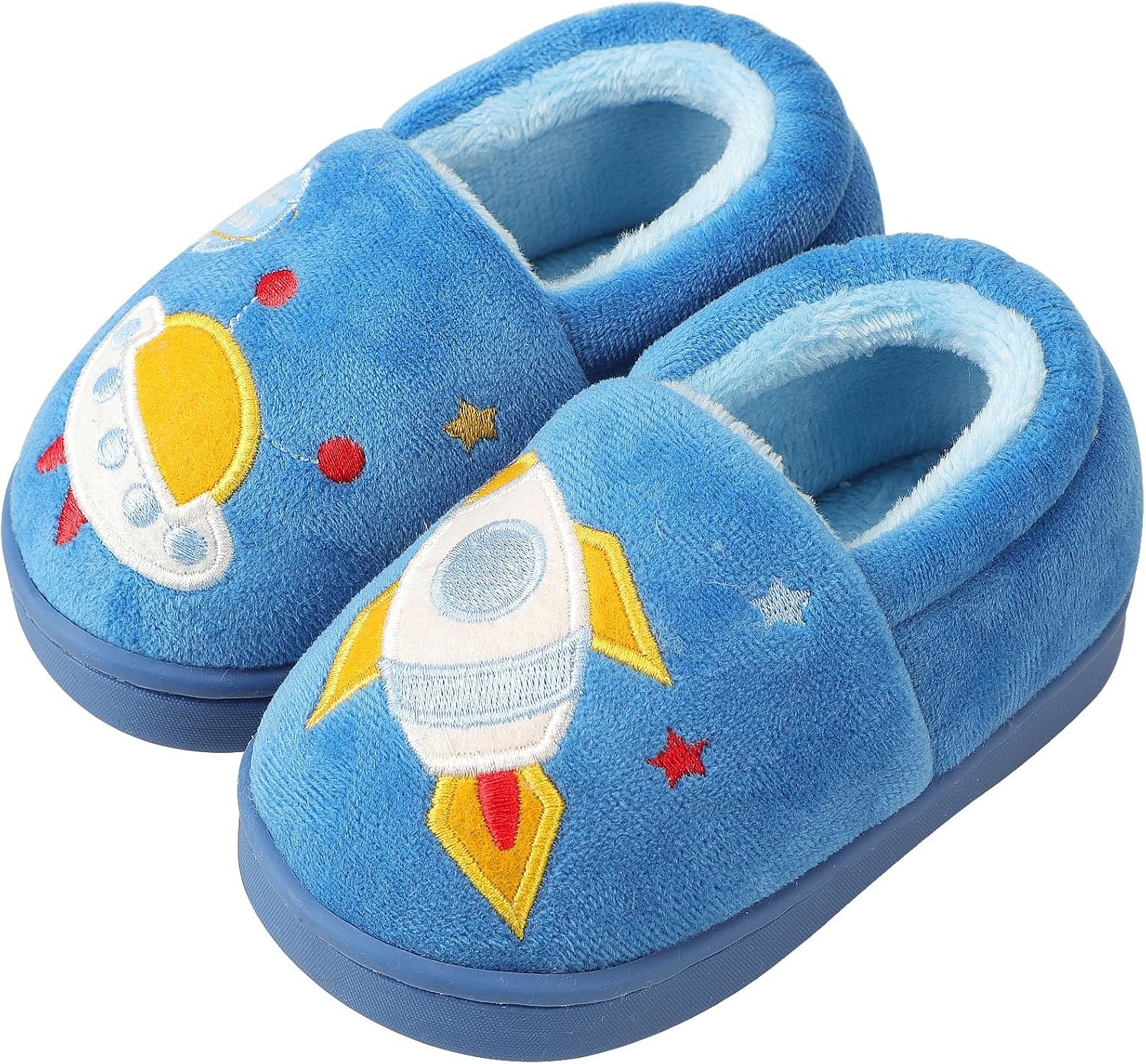 OWIF Toddler Slippers Boys Girls Little Kids House Slipper Cute Warm Soft Indoor Bedroom Shoes with Non-slip Sole