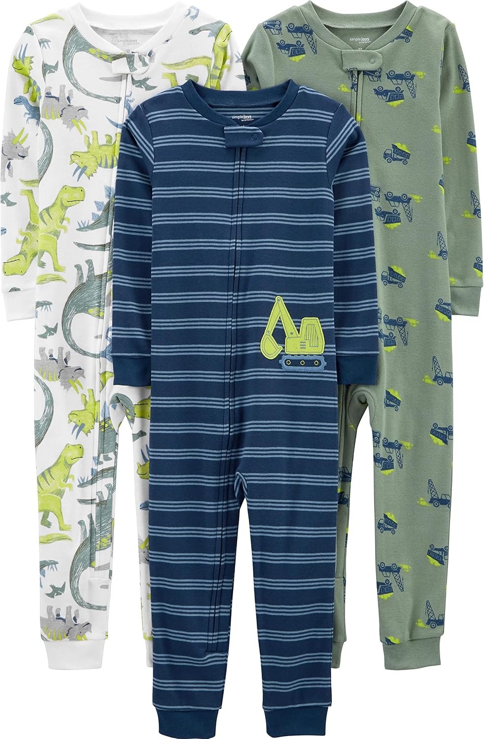 Simple Joys by Carter’s Babys’ 3 pack Snug Fit Footless Cotton Pajamas