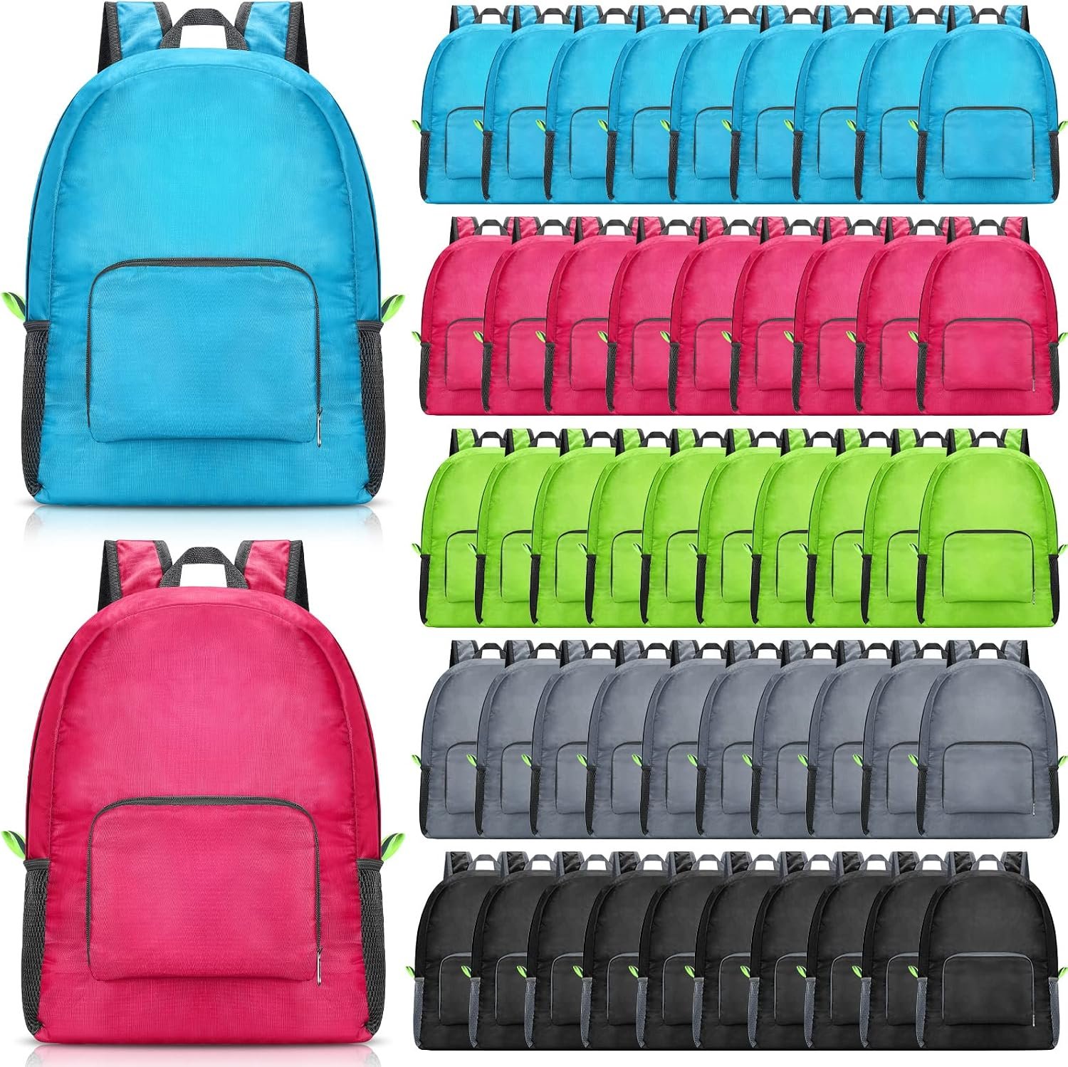 Eccliy 50 Pack Backpacks in Bulk 17 Inches Wholesale Back Pack Basic Backpack for adult Lightweight Outdoor Travel Bookbags(5 Colors)