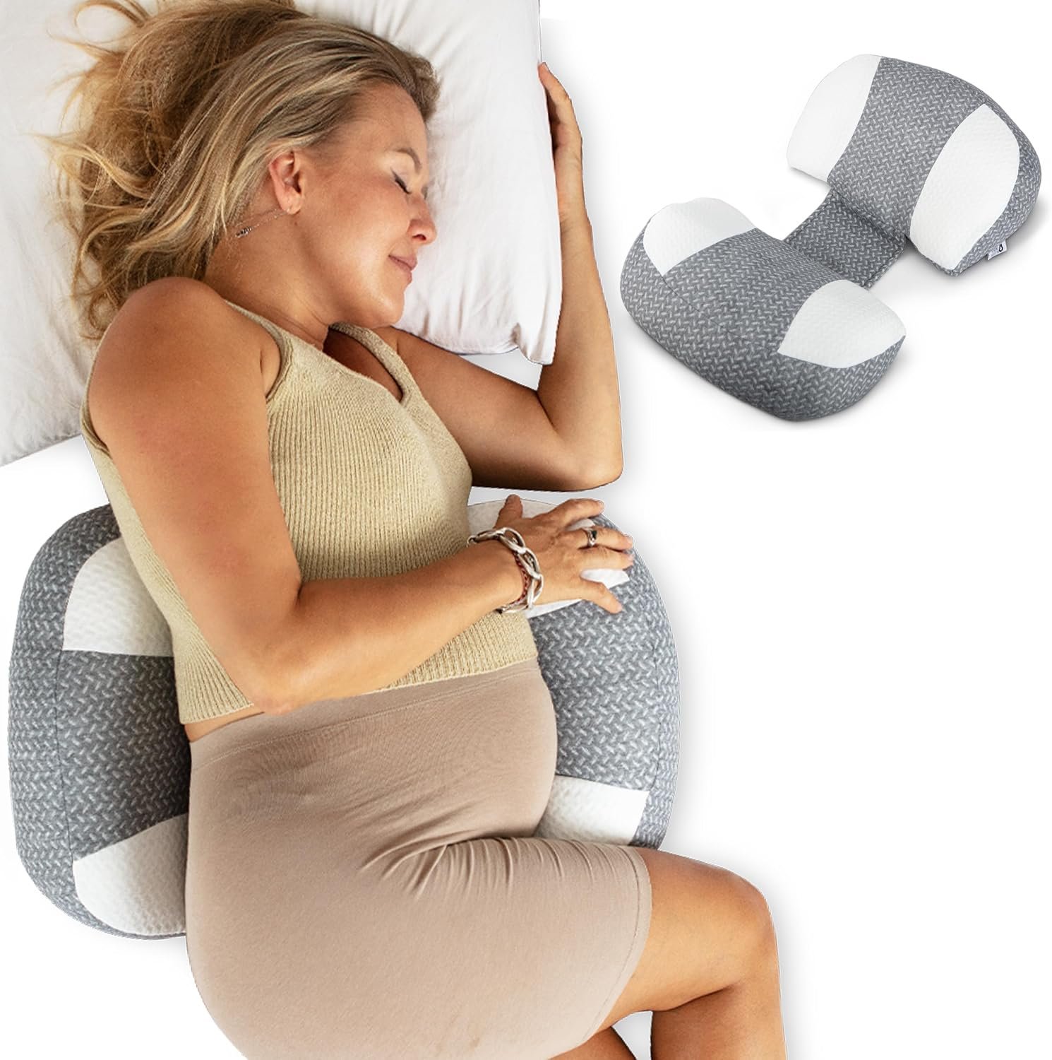 Plus Sized Pregnancy Pillow for Sleeping – Belly, Hip, Back Support for Pregnant Women -Maternity Wedge Pillow for Reducing Pregnancy Fatigue- Adjustable and Washable