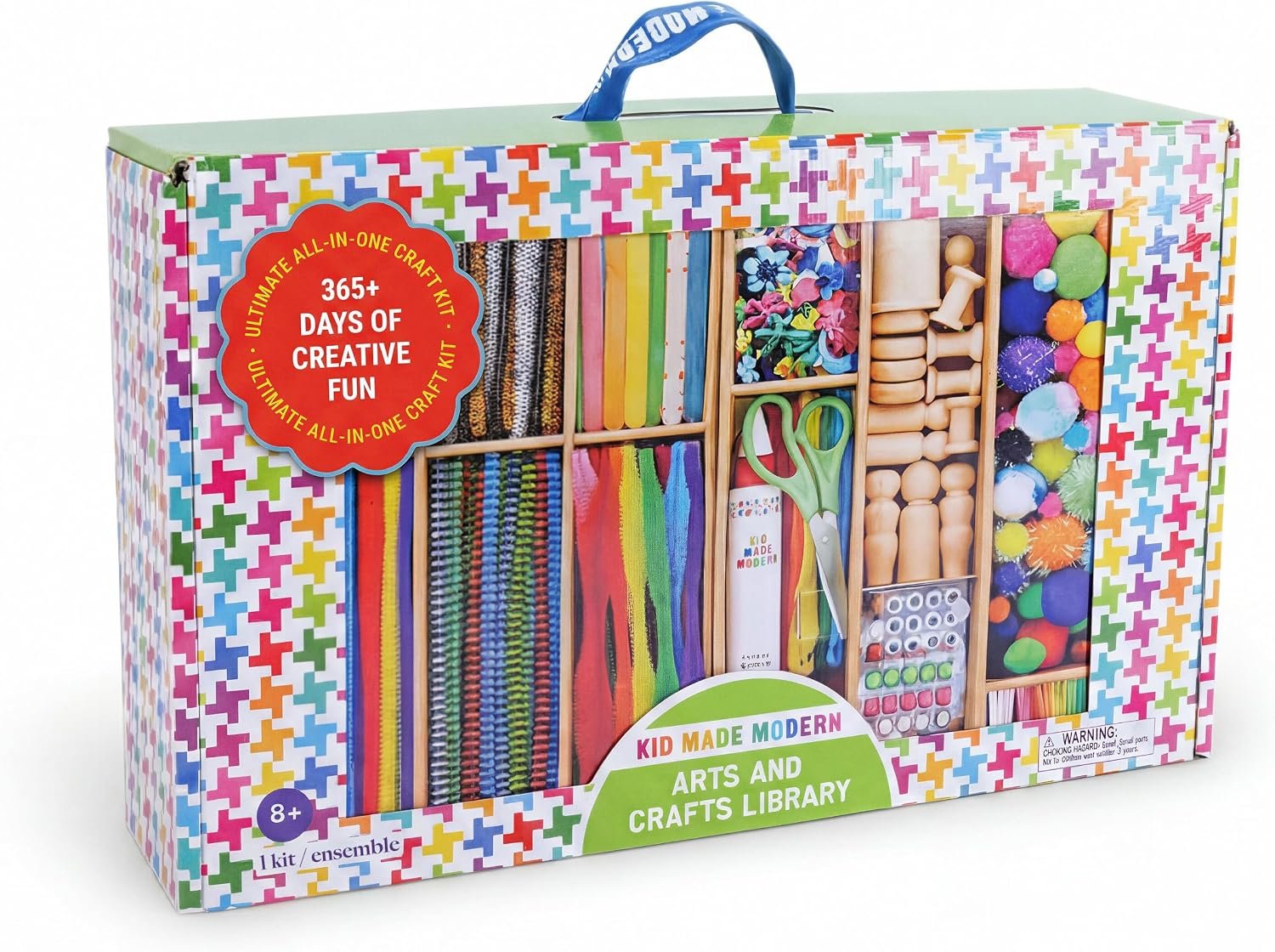 Kid Made Modern Arts and Craft Kit – A DIY 3.8 Pounds of Hobby Craft Supplies & Materials Box for Creative Art Projects for Kids Age 4 5 6 7 8 9 10 11 & 12 Year Old Girls & Boys
