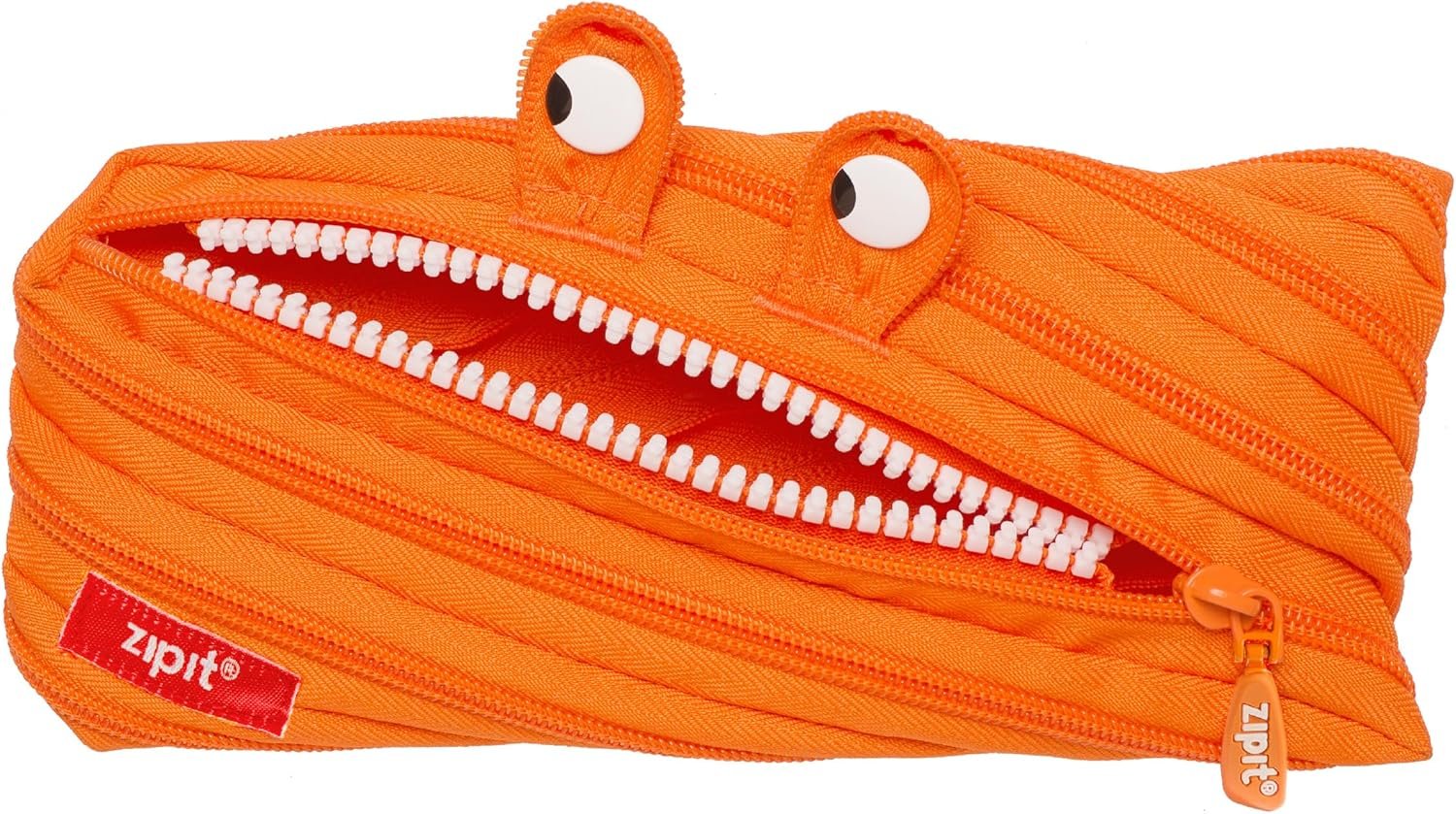 ZIPIT Monster Pencil Case for Kids, Cute Zipper Pouch for Boys Girls and Teens, Stationery Bag for School ,Orange