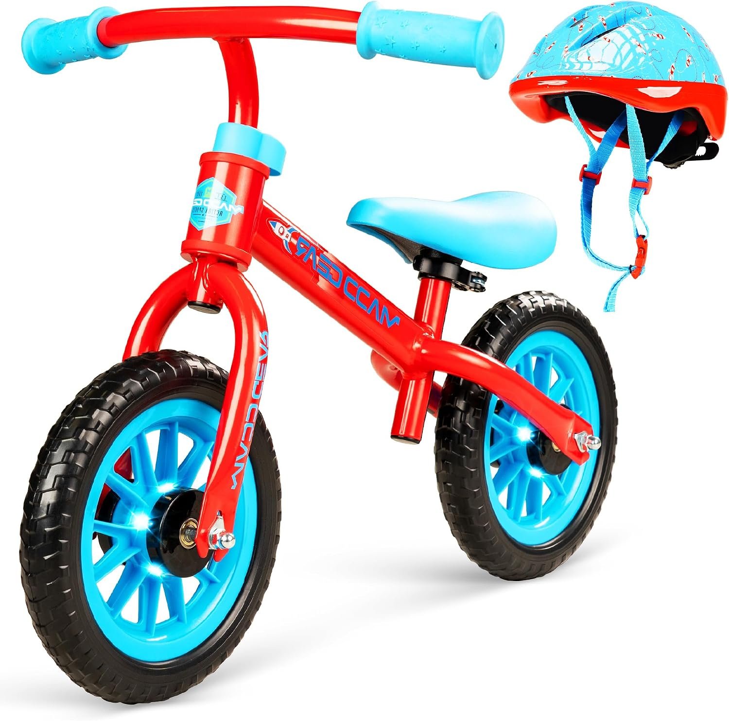 Madd Gear Balance Bike for Toddlers – 18 Month to 4 Years – No Pedal Lightweight Training Bicycles – Adjustable Seat & Maintenance Free 10 Inch Airless Tires – Great Birthday Gift