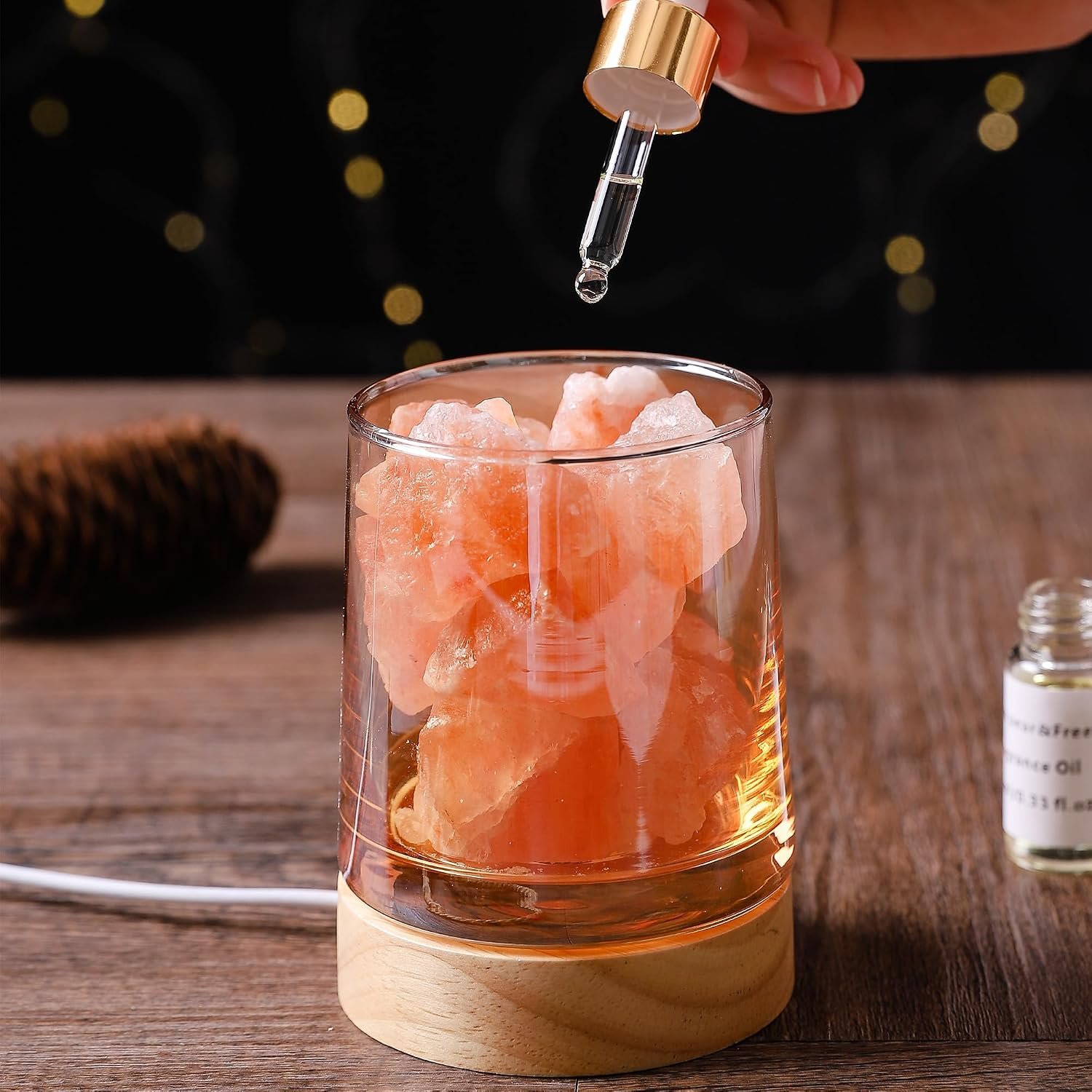 Himalayan Salt Stone Essential Oil Diffuser – Lavender Essential Oil Gift Set – Natural Aromatherapy Diffuser for Home & Office – Stress Relief & Air Purifier – Gift for Women