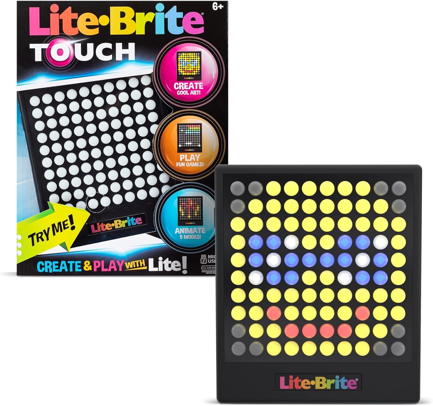 Lite-Brite Touch – Create, Play and Animate – Light Up Portable Stem Sensory Learning Toy, Creative Art Stem Toy for Girls, Boys, Unisex, Toddler, Holiday, Birthday, Gift, Ages 6+