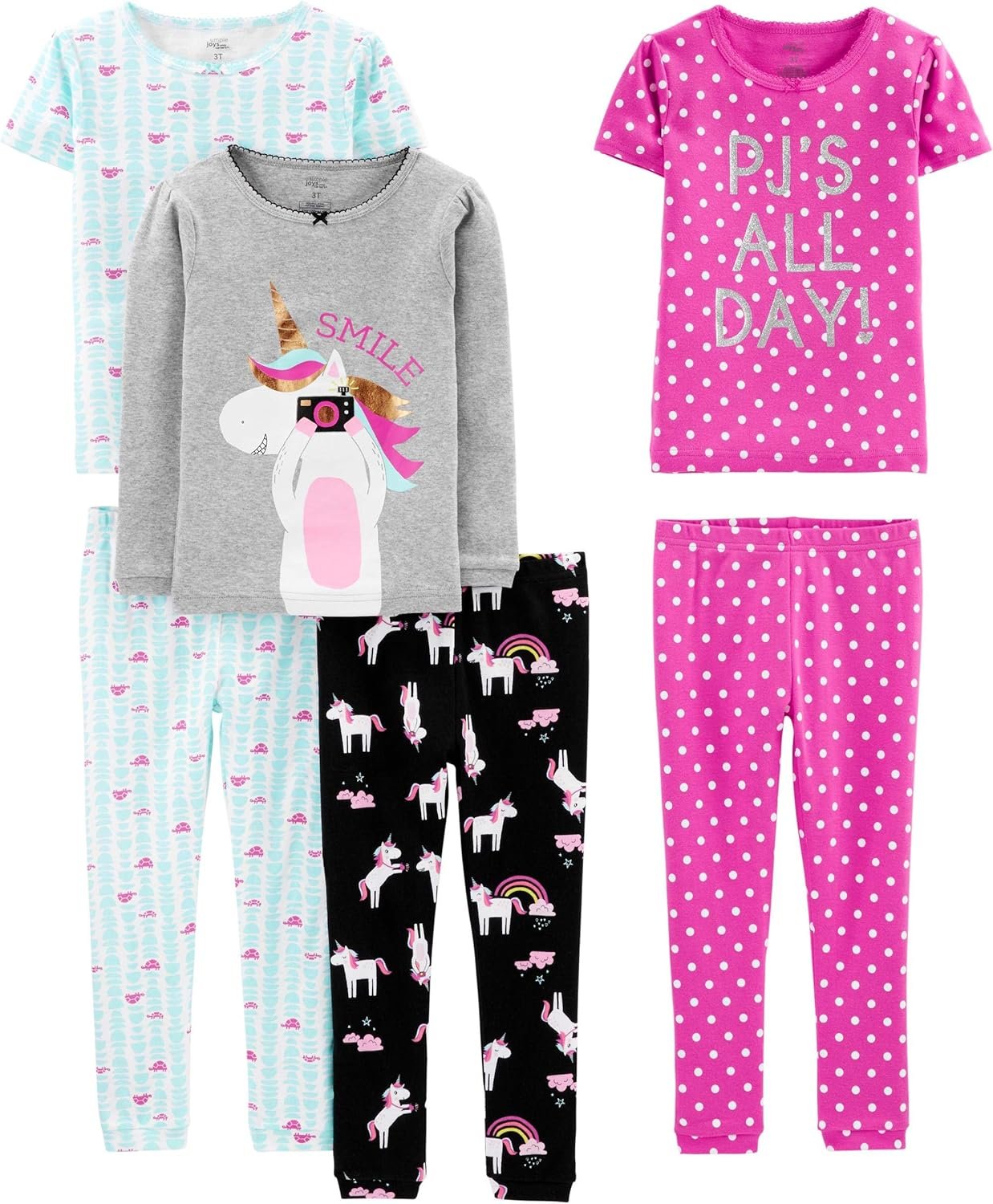 Simple Joys by Carter’s Girls 6-piece Snug Fit Cotton Pajama Set