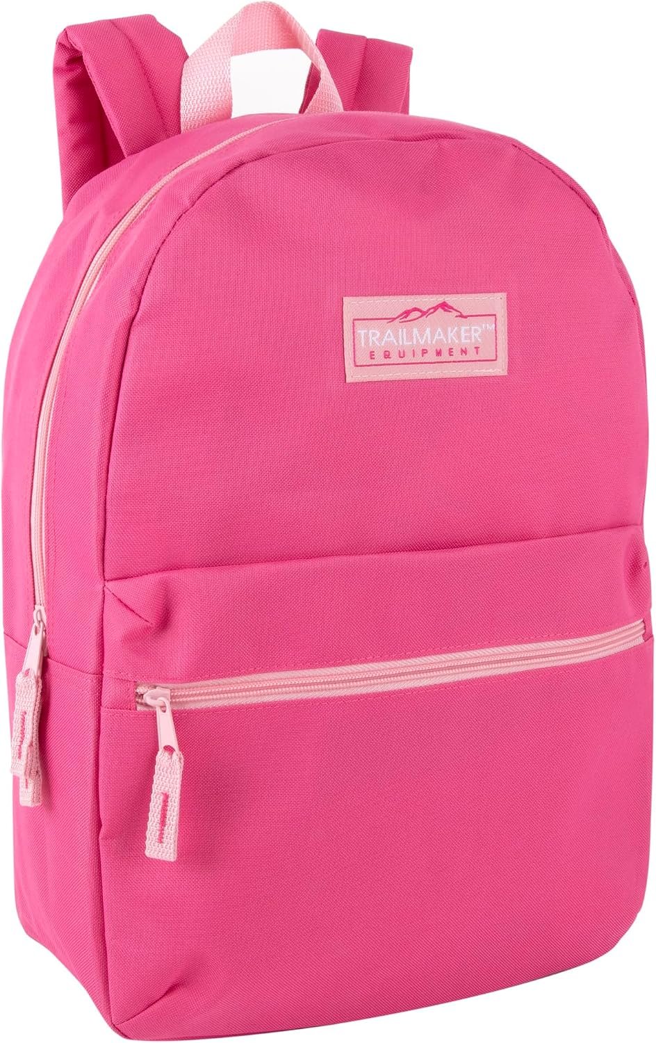 Trail maker Classic 17 inch Backpacks with Adjustable Padded Straps | School Backpacks for Girls, Boys (Pink)