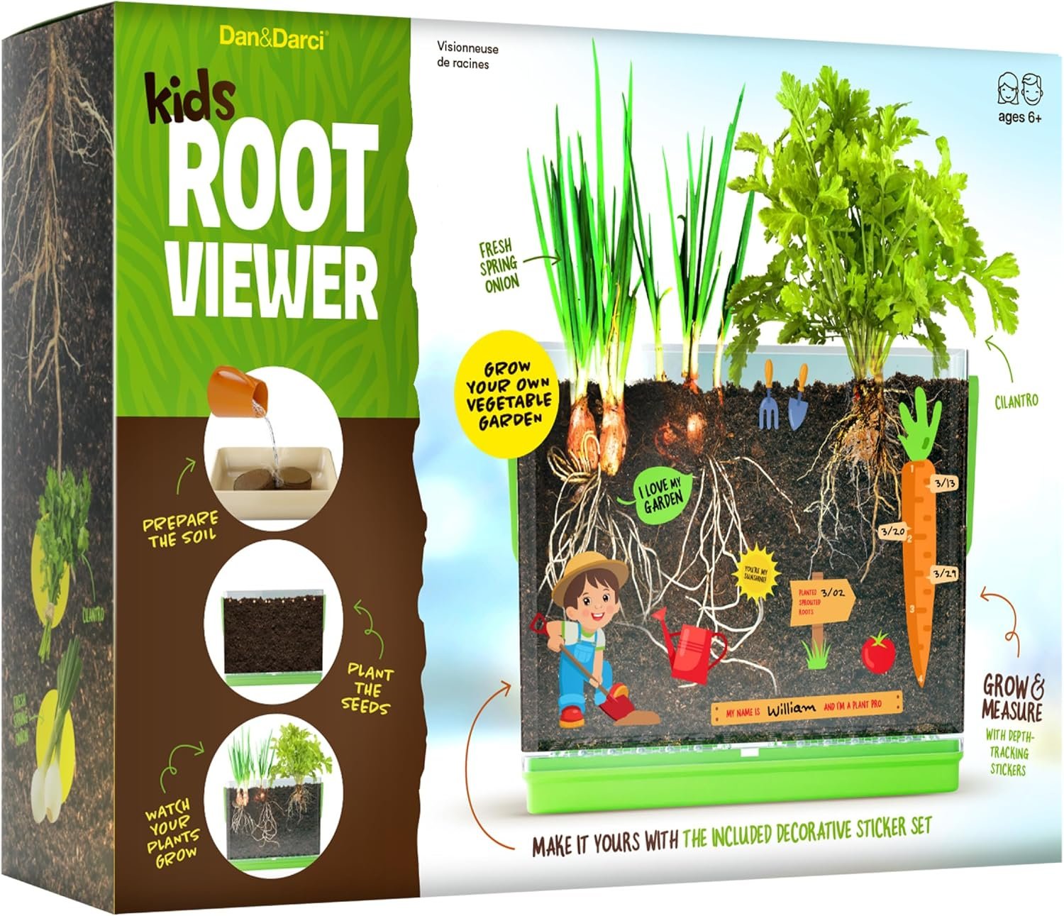 Dan&Darci Root Viewer Kit for Kids – Grow Your Own Plant for Boys & Girls Gifts – Science STEM Toy & Craft Growing Kits for Ages 4-8 Birthday Gifts for Boy, Girl 4, 5, 6, 7, 8, Year Old