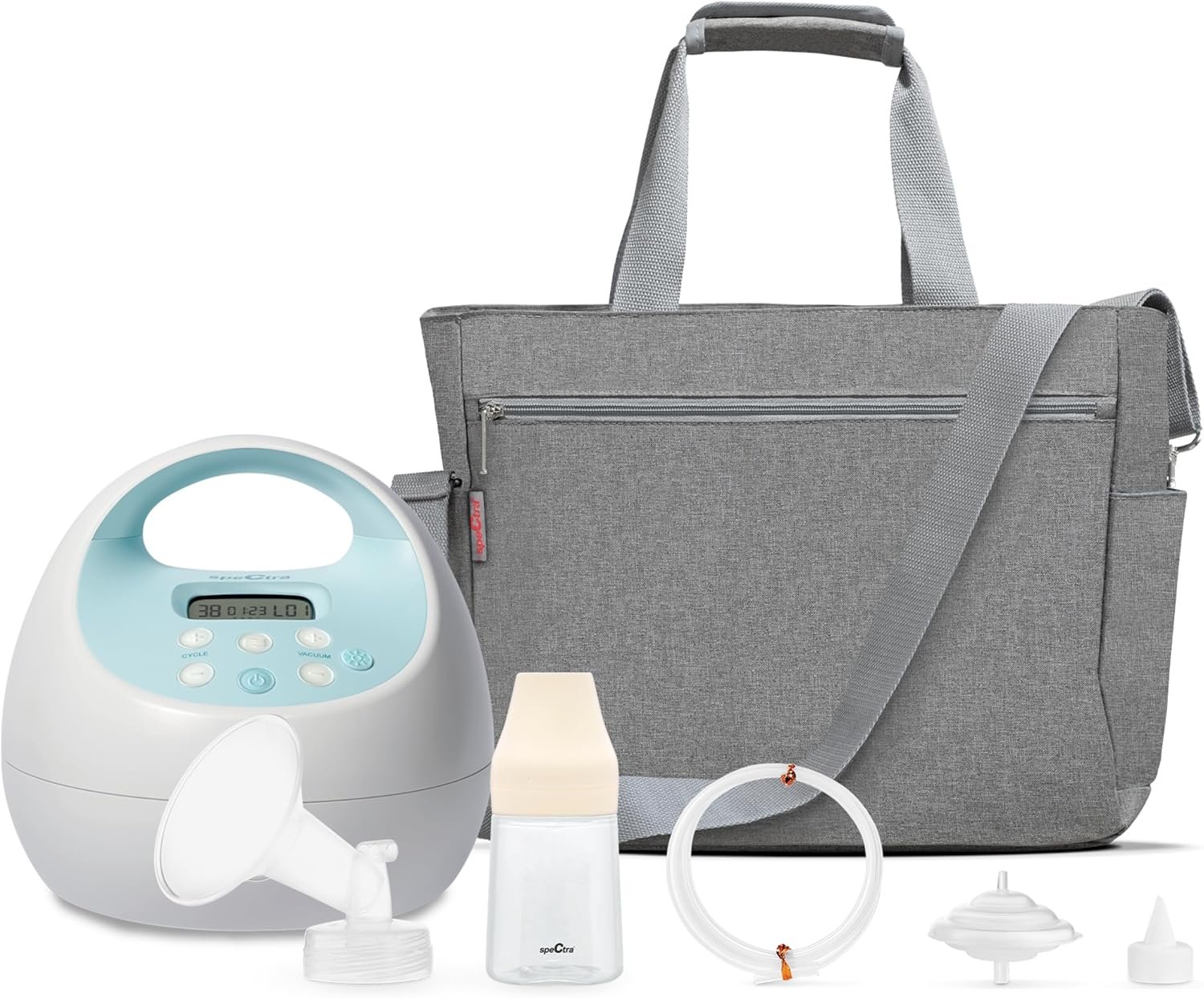 Spectra Baby S1 Plus Premier Rechargeable Breast Pump with Grey Tote Premium Accessory Kit – 24 mm
