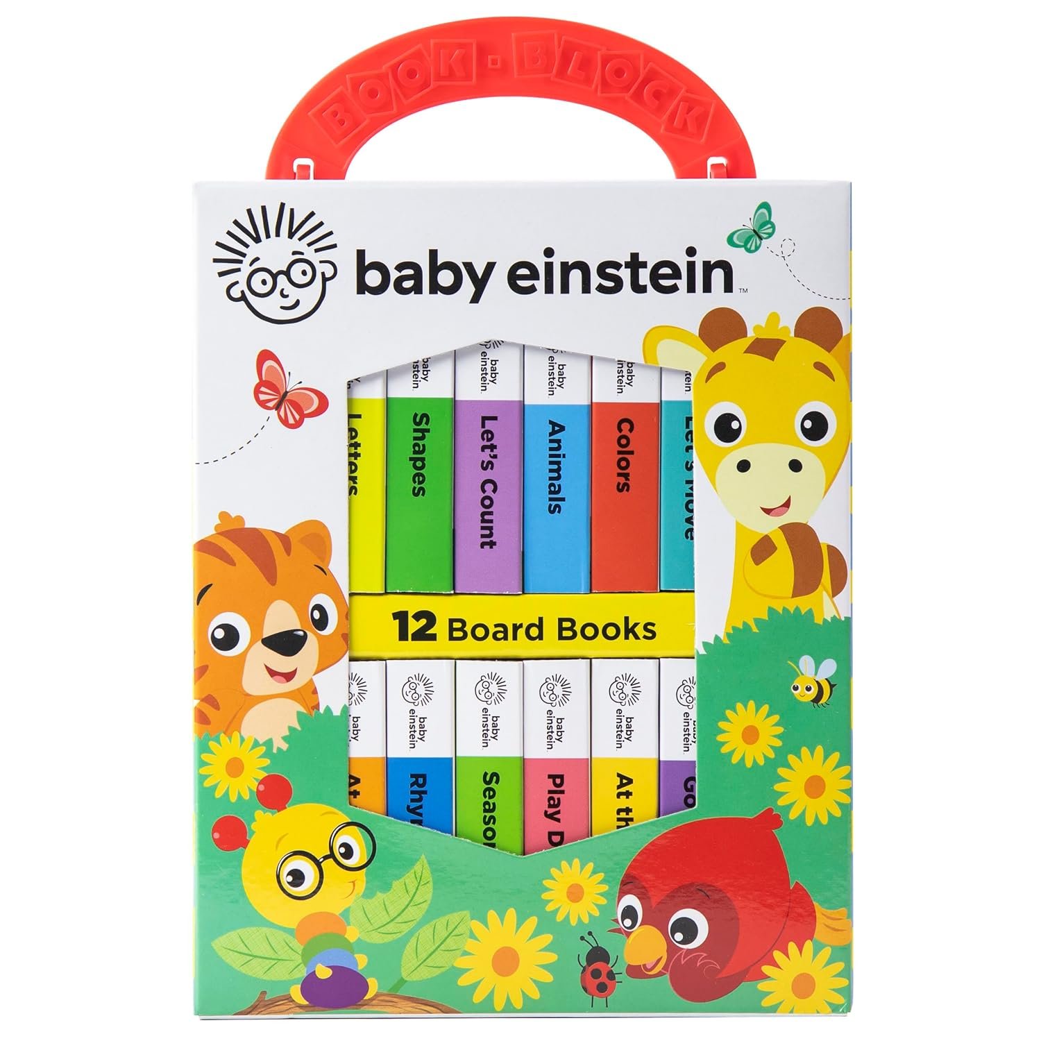 Baby Einstein – My First Library Board Book Block 12-Book Set – First Words, Alphabet, Numbers, and More! – PI Kids