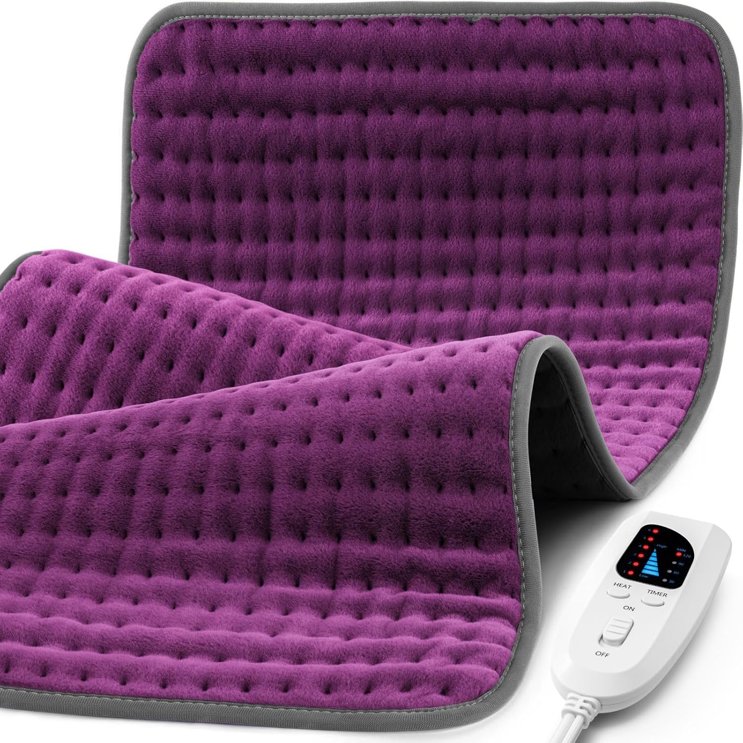 17″x33″ Heating Pad XXXL for Back Pain, Extra Large Heated Pad for Neck/Shoulders/Legs/Knees/Feet/Cramps, Birthday Fathers Mothers Day Gifts for Mom Dad Women Men Grandma Her, 6 Heat Settings Auto-Off