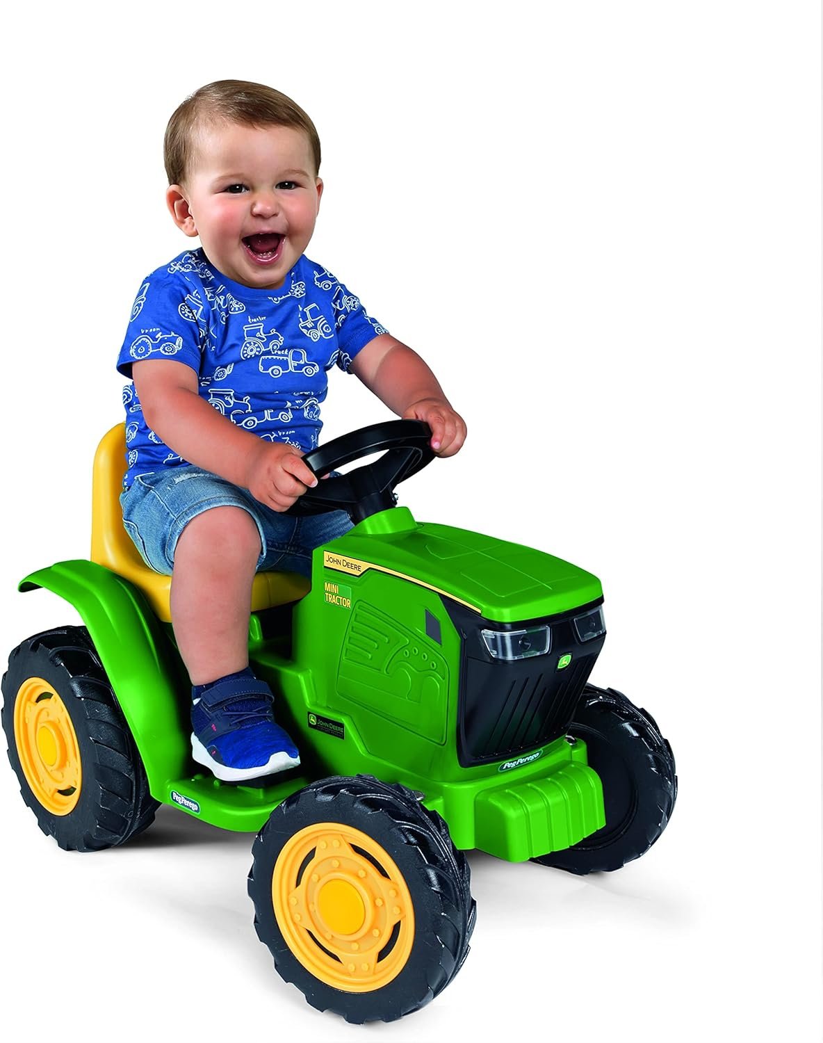 Peg Perego John Deere Mini Tractor 6V Ride on Tractor with Working Lights and Sounds, for Kids 1.5-3 Years