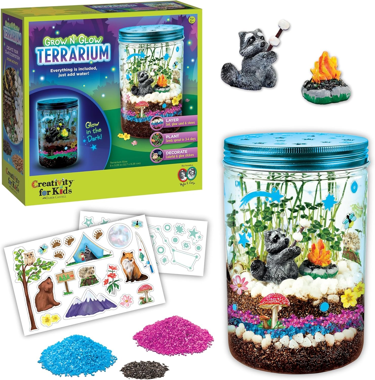Creativity for Kids Grow ‘N Glow Terrarium Kit – Educational Science Kits | Screen Free Summer Fun Activities | Gifts for Boys and Girls | Craft and STEM Projects (Ages 6+)
