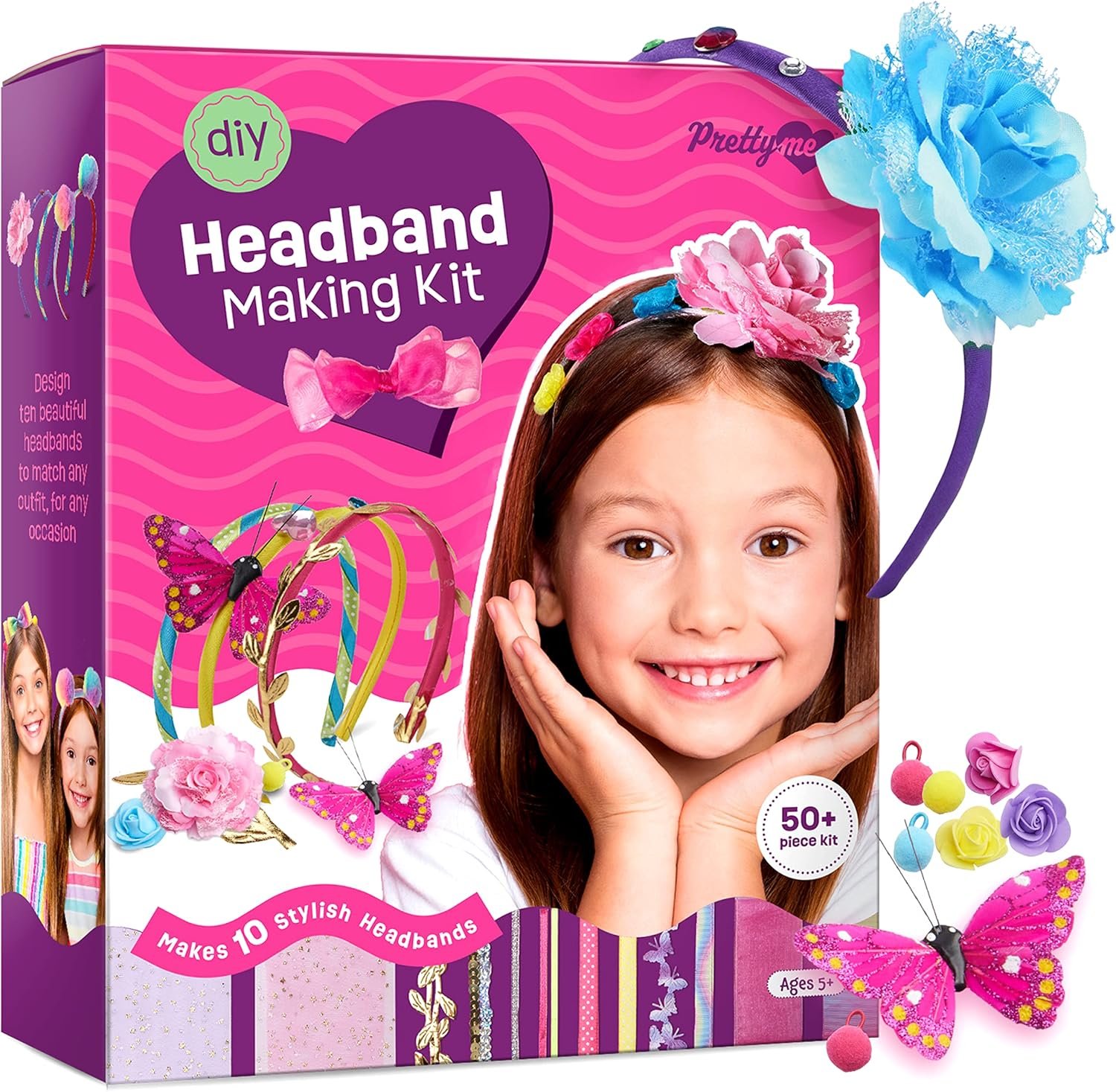 Pretty Me Headband Making Kit for Girls – Arts & Crafts Easter Gift – Make Your Own Fashion Headbands for Kids – DIY Hair Accessories – Gift for Ages 5-12 Year Old Girl – Little Kids Art & Craft Gifts