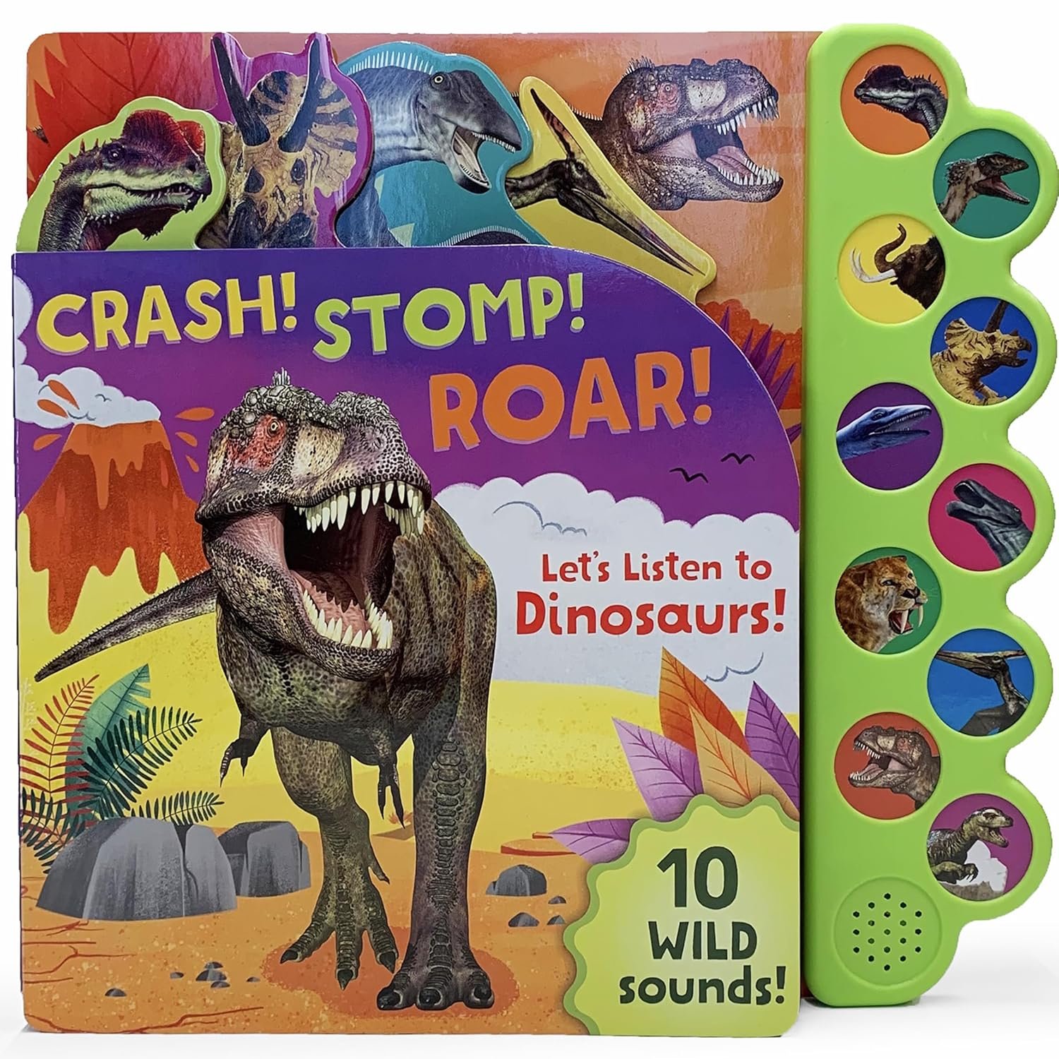 Crash! Stomp! Roar! Let’s Listen To Dinosaurs! 10-Button Sound Book, Gifts For Little Dino Lovers