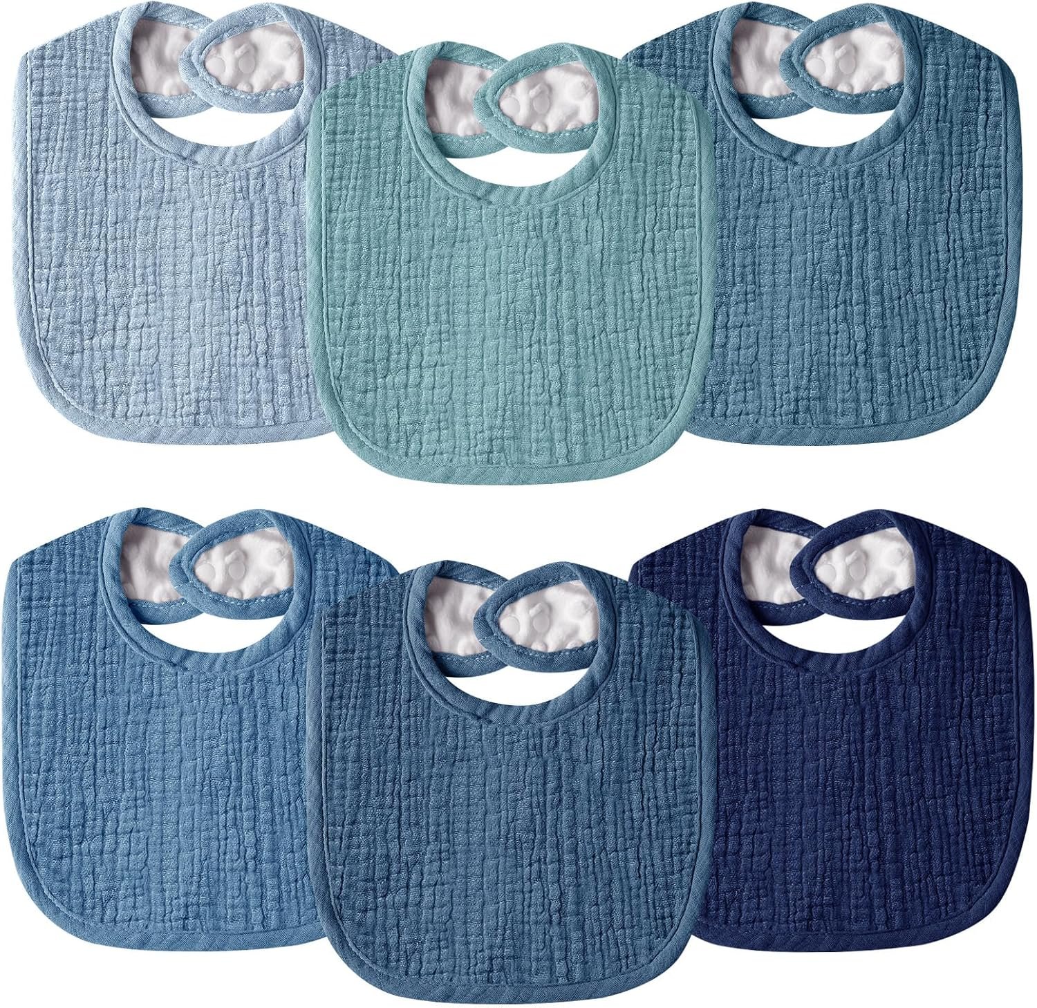 Muslin Baby Bibs for Unisex Boys Girls, Cotton Drool Bibs, Adjustable Newborn Bibs for Drooling and Teething
