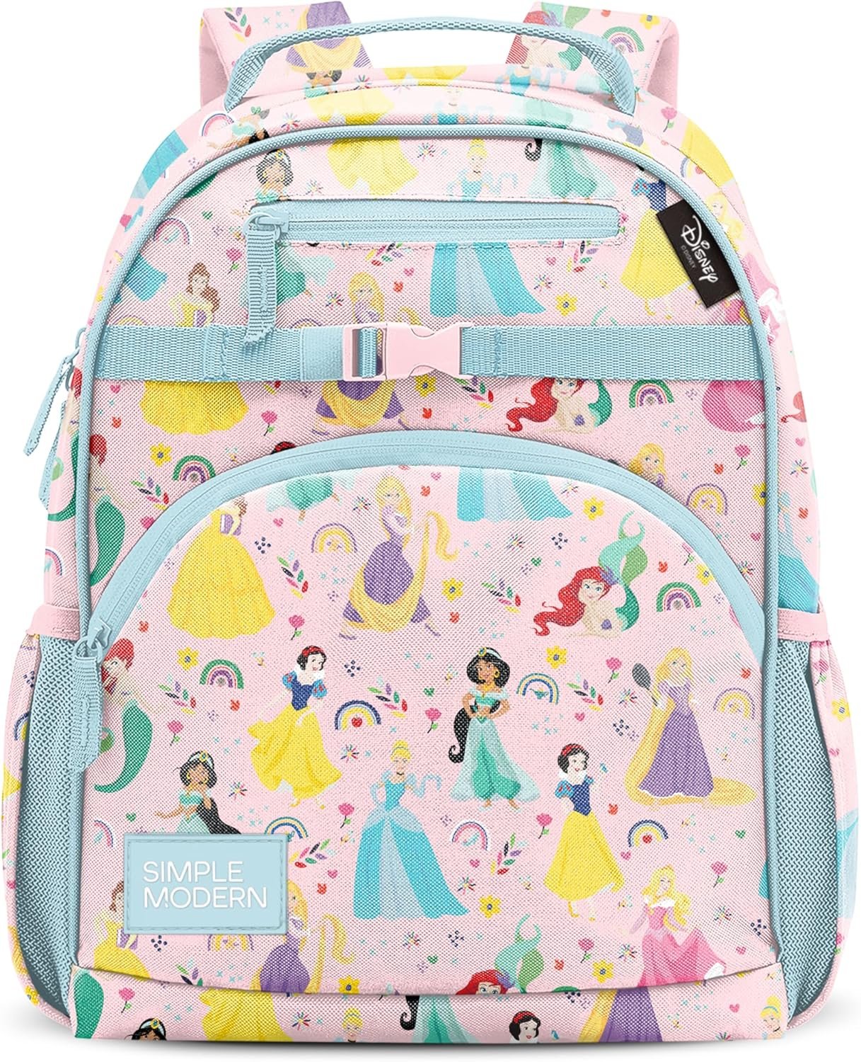Simple Modern Medium Disney Toddler Backpack for School Girls and Boys | Kindergarten Elementary Kids Backpack | Fletcher Collection | Kids – 15″ tall | Princess Rainbows
