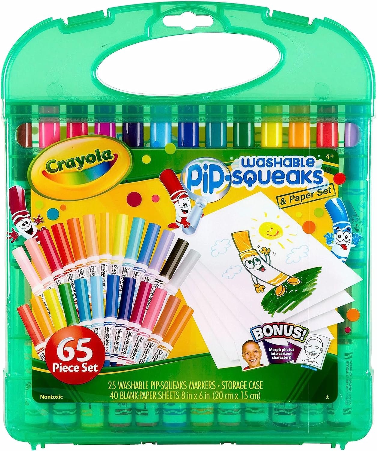 Crayola Pip-Squeaks Washable Marker Set (65ct), Coloring Set, Drawing Art Supplies for Kids, Spring Craft Kit, Travel Activity, Gifts for Kids