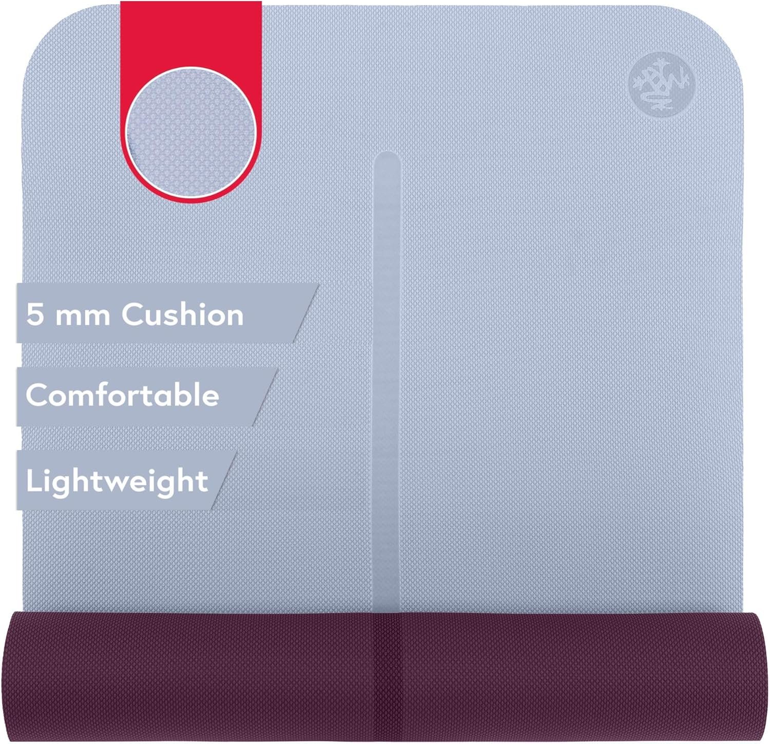 Manduka Begin Yoga Mat 68″ – 5mm Cushioning | Comfortable, Lightweight & Reversible with Alignment Stripe | Budget-Friendly | 68 x 24 inches