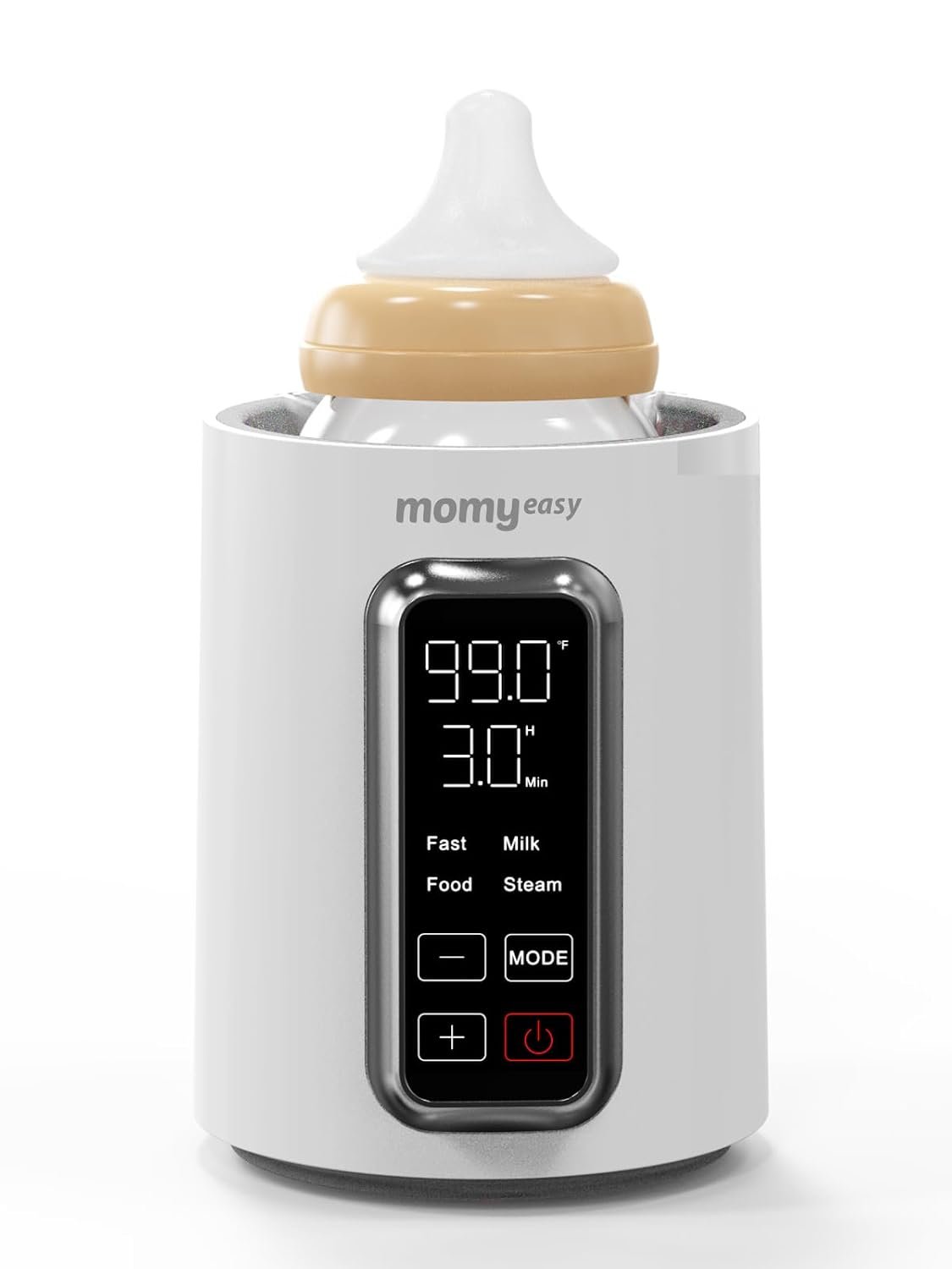 MOMYEASY Fast 2-Minute Baby Bottle Warmer – Steam Heating for Breastmilk & Formula, Fits All Bottles, Precise Temp Control with Timer, Auto Shut-Off