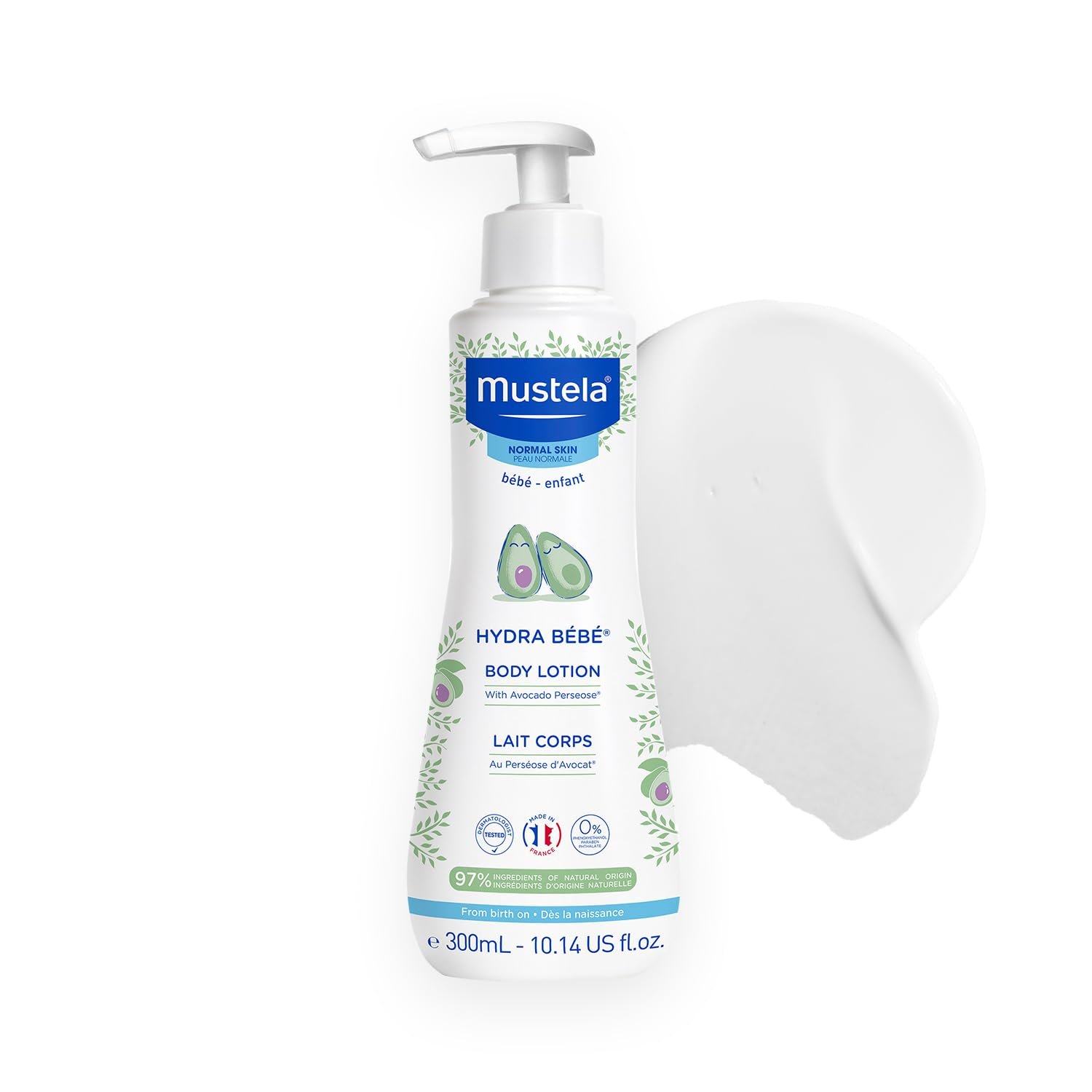 Mustela Hydra Bebe Body Lotion – Daily Moisturizing Baby Lotion with Natural Avocado, Jojoba & Sunflower Oil – Various Sizes