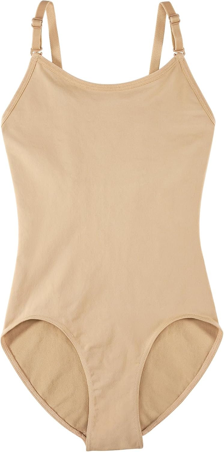 Stelle Girls Nude Leotard Seamless Undergarment Camisole with Adjustable Straps for Dance/Ballet/Gymnastics