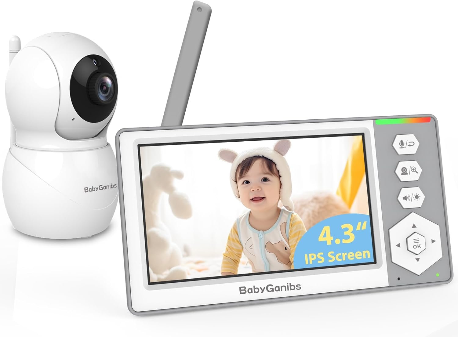 Baby Monitor with Camera and Audio, 4.3” Video Baby Monitor with 1000ft Long Range and 30-Hour Battery, No WiFi,Night Vision, ECO Mode, 2-Way Talk