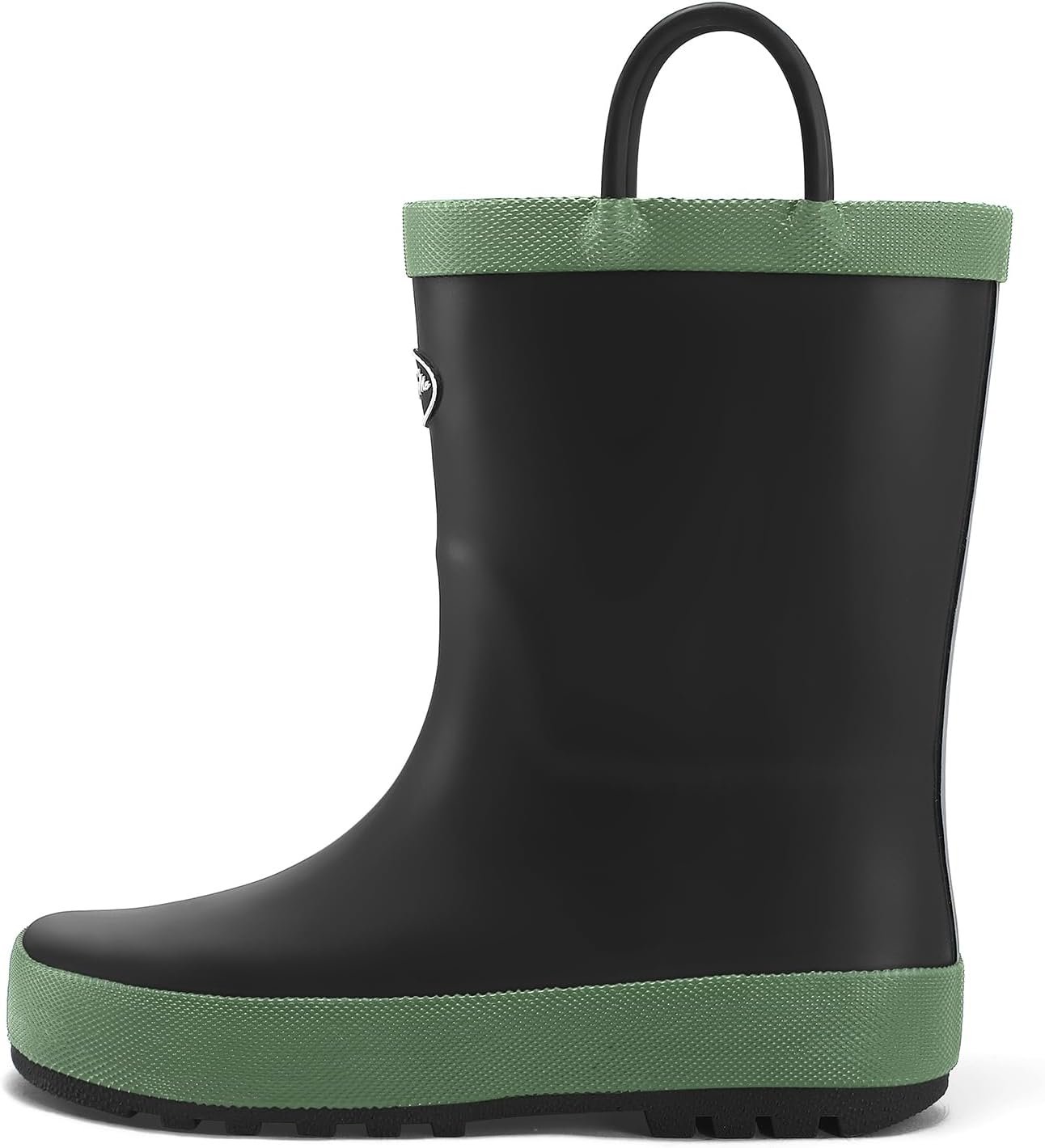 K KomForme Kids Rain Boots, Waterproof Rubber Matte Boots with Easy-on Handles