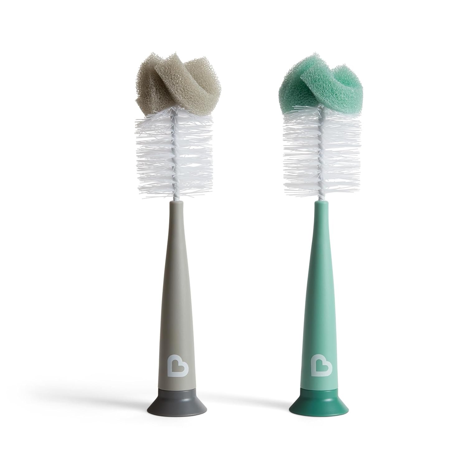Munchkin Sponge Bottle Brush, Grey/Sage, 2 Count (Pack of 1)