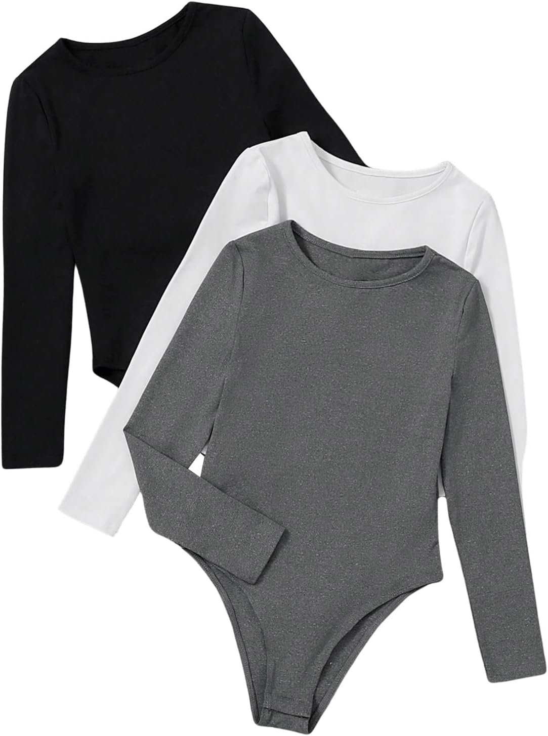 RoseSeek Girl’s Long Sleeve T Shirt Bodysuit Tops Crew Neck Romper Jumpsuit Leotard for Girls Fall Tops