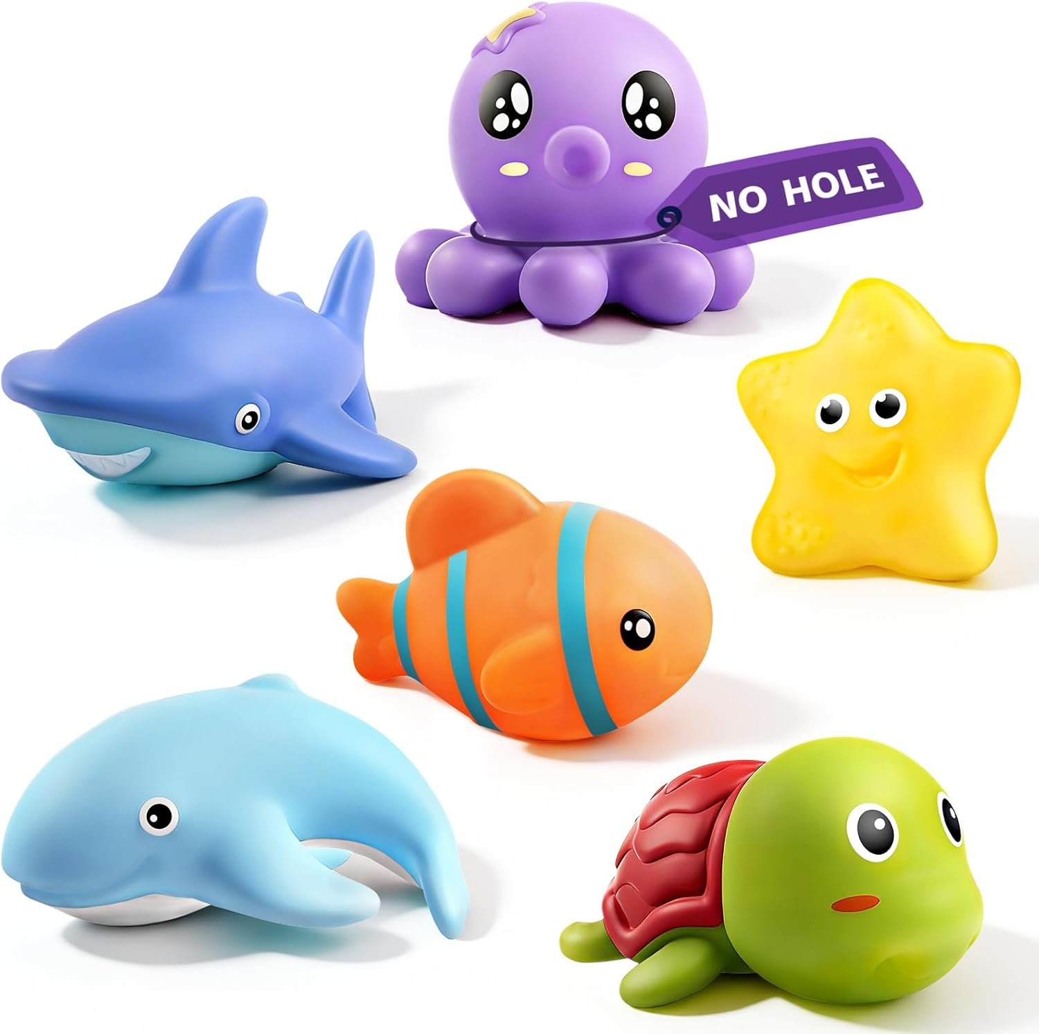 Hely Cancy Infant Bath Toys for 18 Months – No Hole Animal Bathtub Toys, Baby Bath Tub Toys
