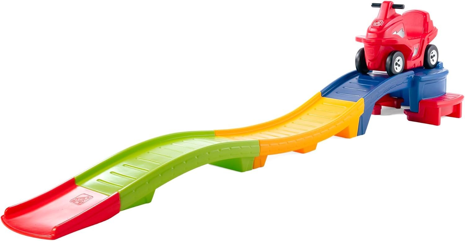 Step2 Up and Down Roller Coaster Toy for Kids, Ride On Push Car, Indoor, Outdoor Playset, Toddlers Ages 2, 5 Years Old, Compact Storage, Max Weight 50 Lb., Multicolor