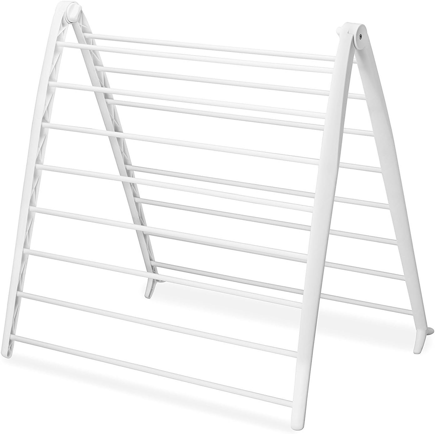 Whitmor Spacemaker Folding Drying Rack, Freestanding Indoor Clothes Dryer, Space Saving Compact Design, 6″L x 26″W x 51.5″H, White