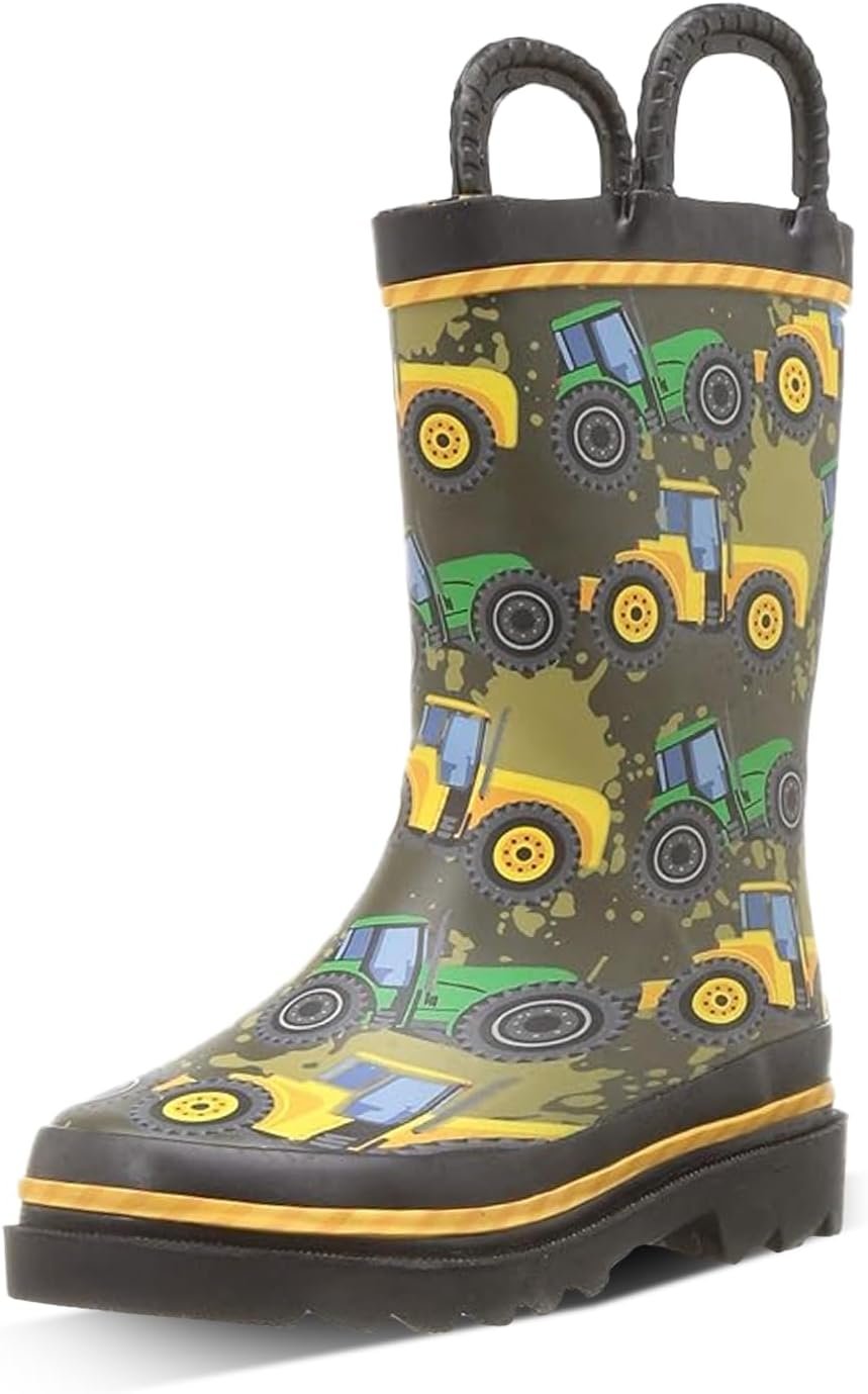 Western Chief Kids Premium Waterproof Rain Boots for Boys and Girls | Built for outdoor play, pull-on loops for self-dressing, comfort EVA insole, rubber traction outsole, toddler to big kid size