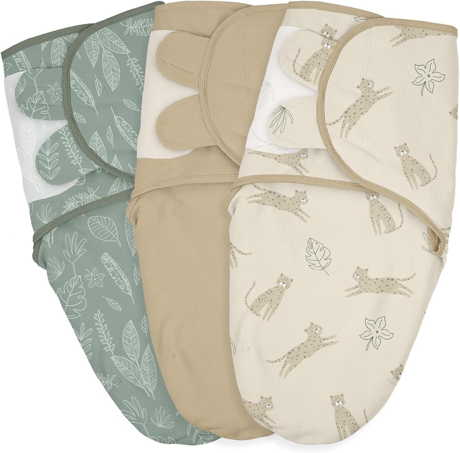 Baby Swaddle Sleep Sack 3 Pack, Organic Cotton Newborn Swaddle Wraps for 0-3 Months, Adjustable Wings, Breathable Soft Swaddling Blankets for Infant Boys Girls, Baby Sleep Essentials