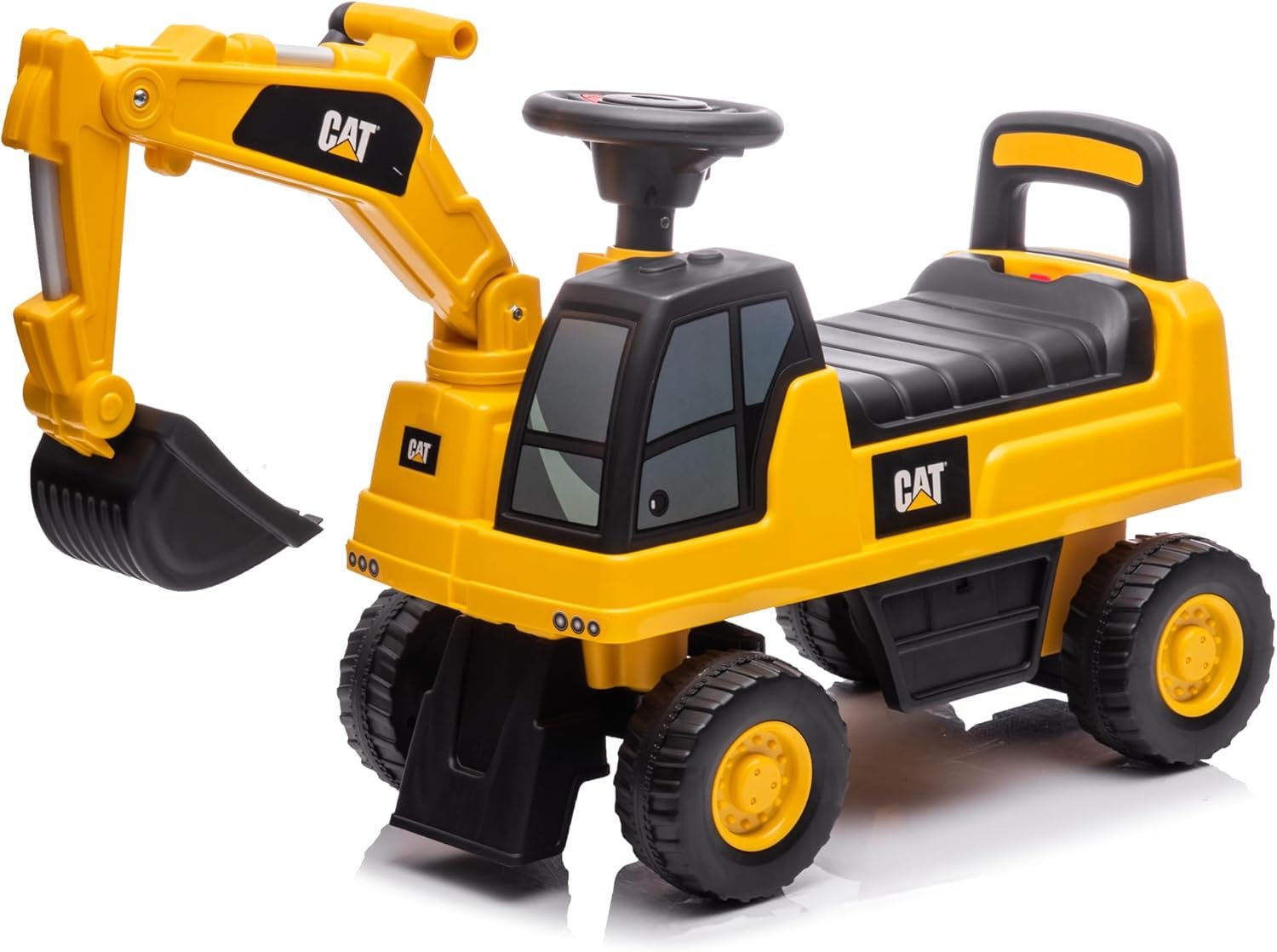 Best Ride On Cars CAT Excavator Push Car – Licensed Caterpillar Ride-On Digger Toy for Kids with Rotating Bucket & Under-Seat Storage – Construction Vehicle for Toddlers