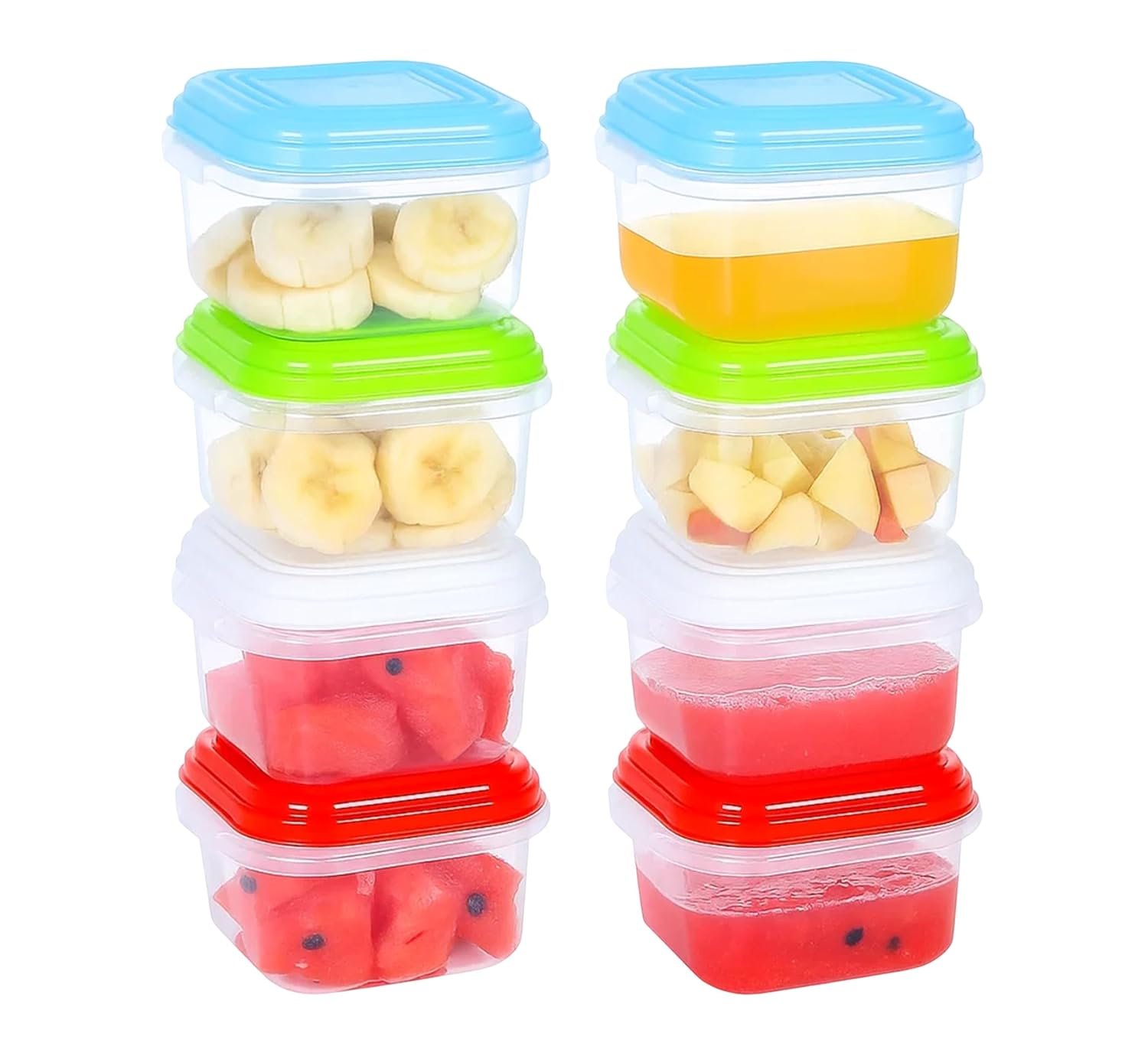 ARSUK 8 Pack 4 oz Baby Food Containers with Lids – Reusable Plastic Jars for Snack, Puree, & Salad Dressing, Deli Containers – Freezer Safe Baby Food Storage – Leakproof, Dishwasher Safe
