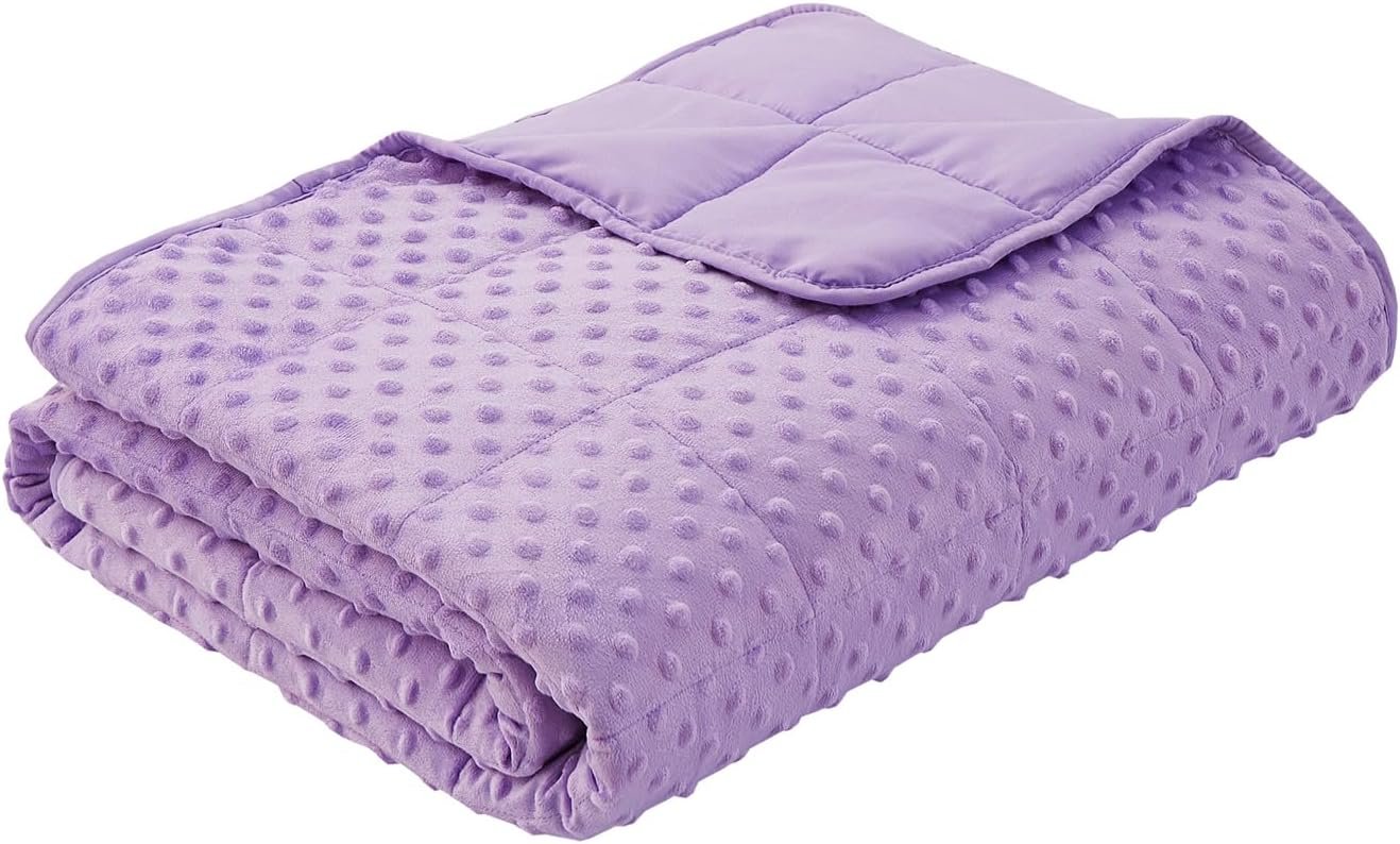Weighted Blanket for Women and Men, Comfortable and Soft Throw Weighted Blanket with Premium Glass Beads for All Season 5 lbs 40″x60″ Purple