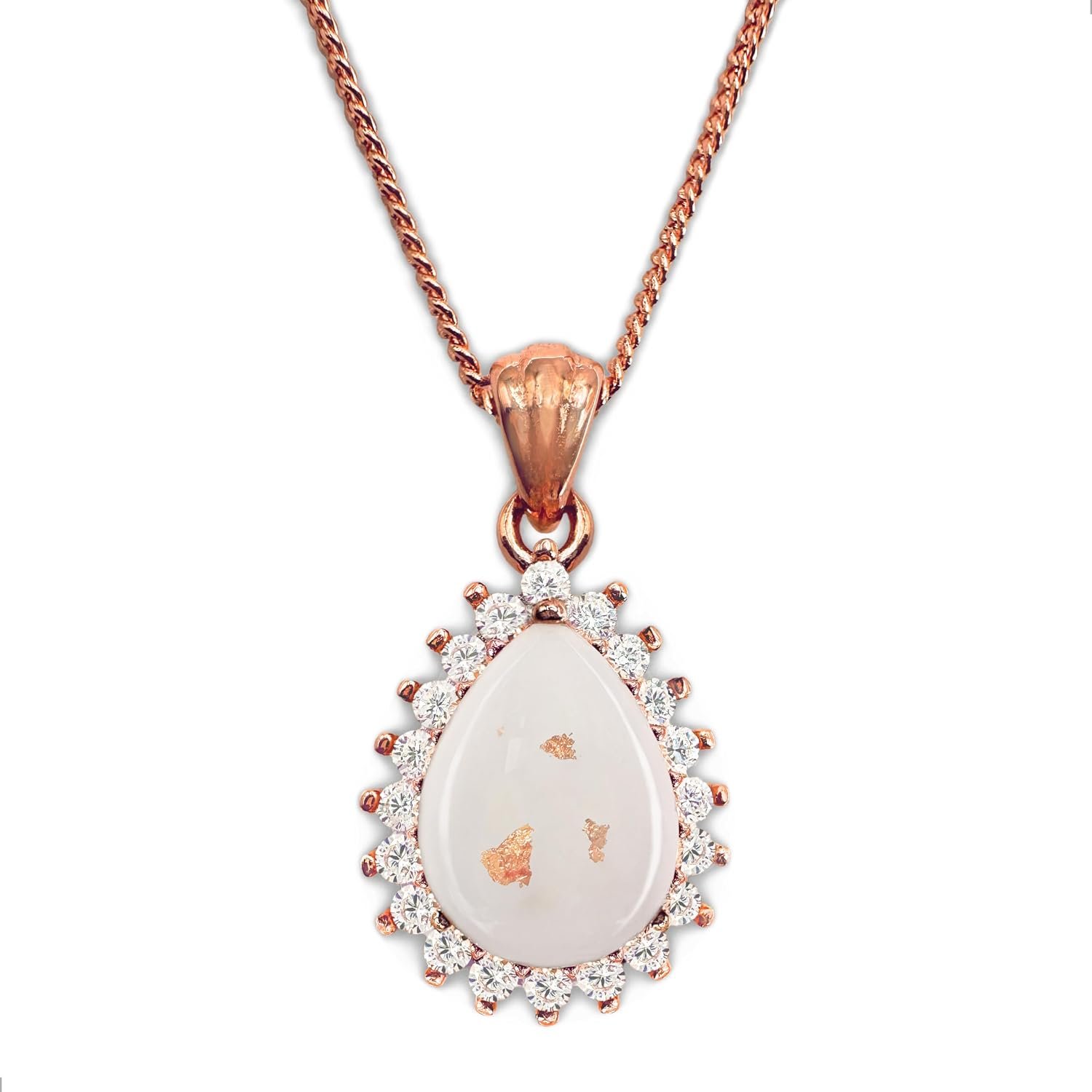 Milky Treasures Teardrop Necklace DIY Breastmilk Jewelry Kit (Full Kit) | Rose gold plated 925 sterling silver pendant, breastfeeding keepsake, new mom gifts, baby shower, lactation