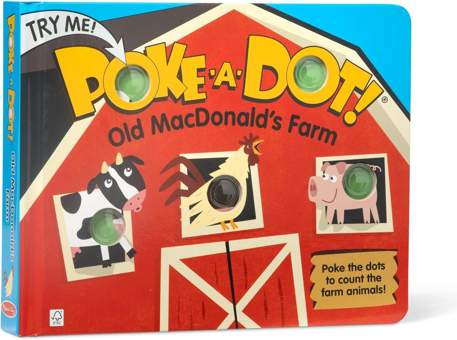 Melissa & Doug Poke-a-Dot! Old MacDonald’s Farm, Interactive Children’s Board Book with Buttons to Pop, Educational Sensory Toy for Toddlers & Preschoolers Ages 3+ – FSC Certified