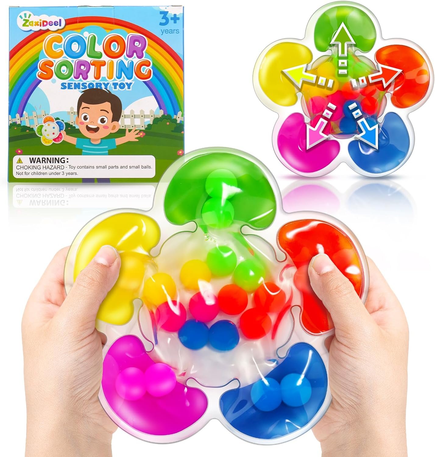 Color Sorting Sensory Toys for Autism, Roadtrip Travel Essenstial for Toddler, Color Matching Fidget Toy Preschool Learning Activities Educational Calm Down Montessori Toy for Kids Ages 1 2 3