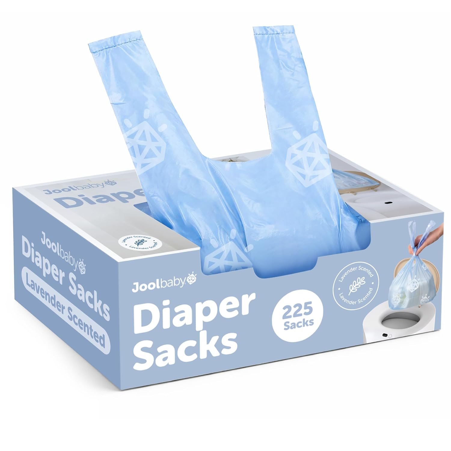 Jool Baby Diaper Disposable Bags (225 Count) – Lavender-Scented, Easy to Tie – Great for At Home & On the Go